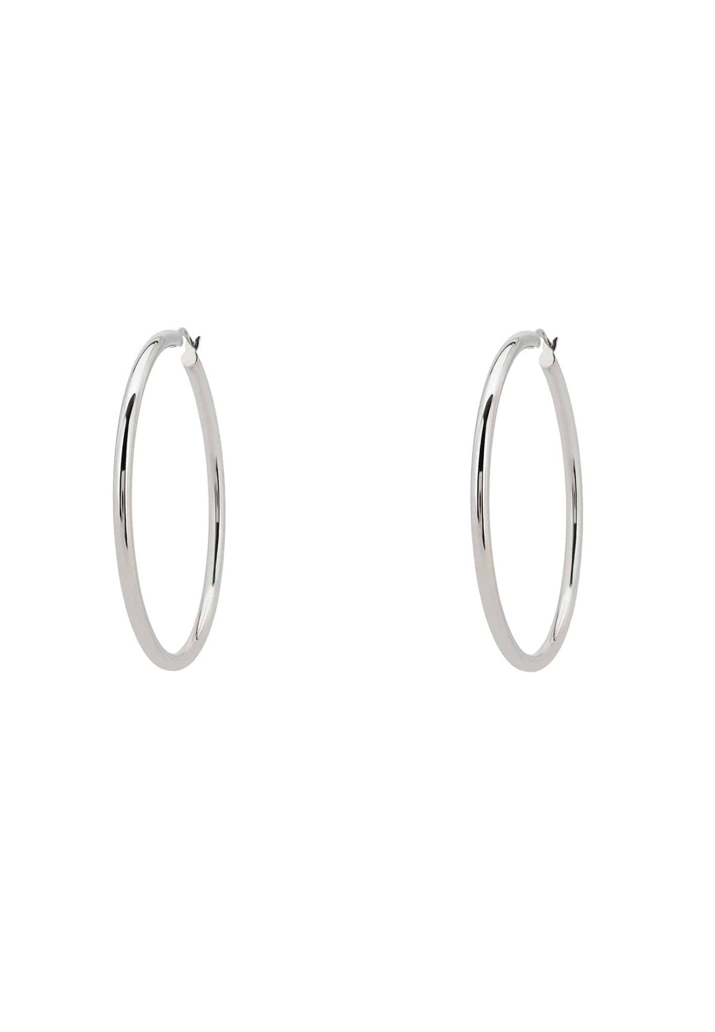 Large Metallic Hoop Earrings Silver - LATELITA Earrings