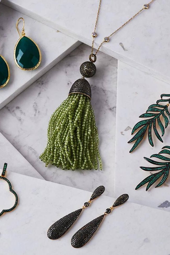 Latelita Long Drop Earrings Emerald Green Cz - LATELITA Earrings