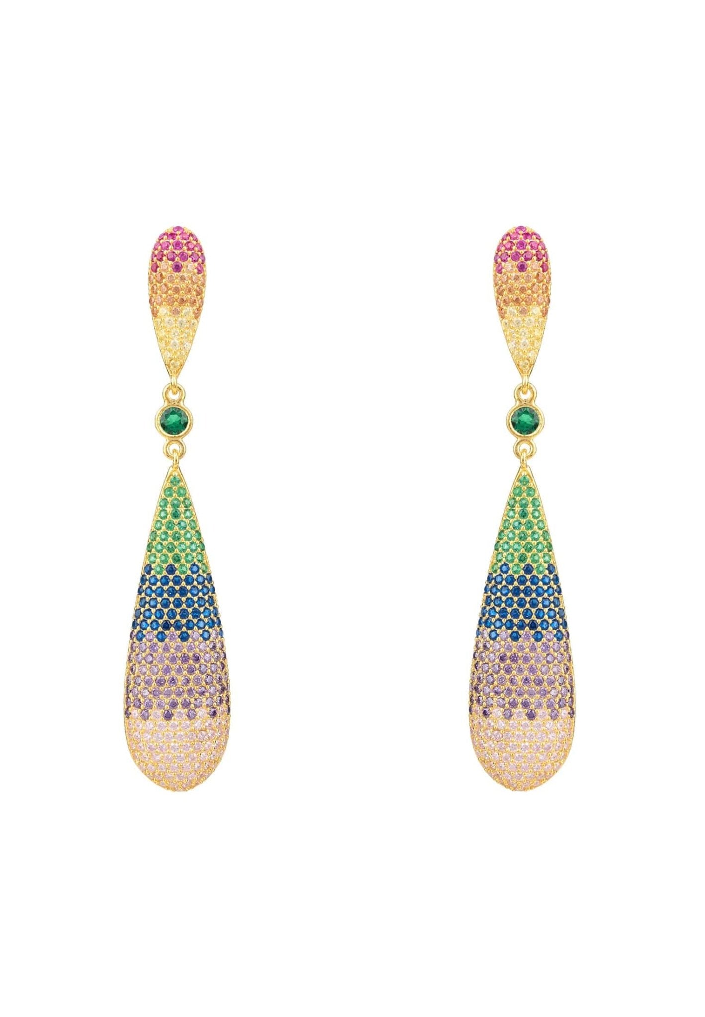 Latelita Long Drop Earrings Rainbow Gold - LATELITA Earrings