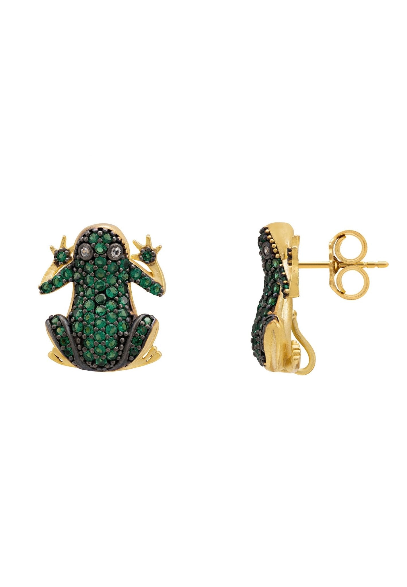 Leap Frog Stud Earrings Gold - LATELITA Earrings