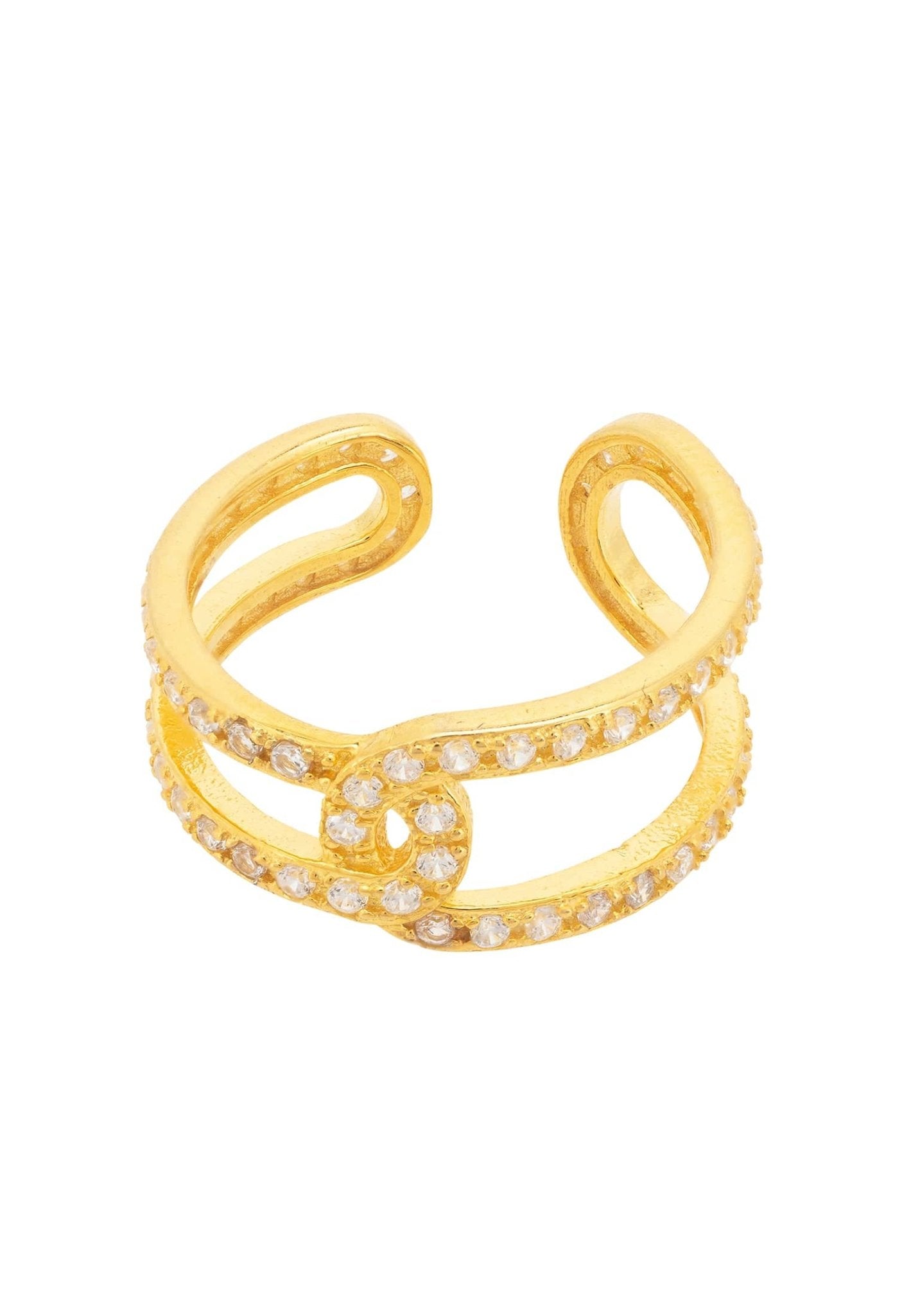 Link Chain Cz Ring Gold - LATELITA Rings