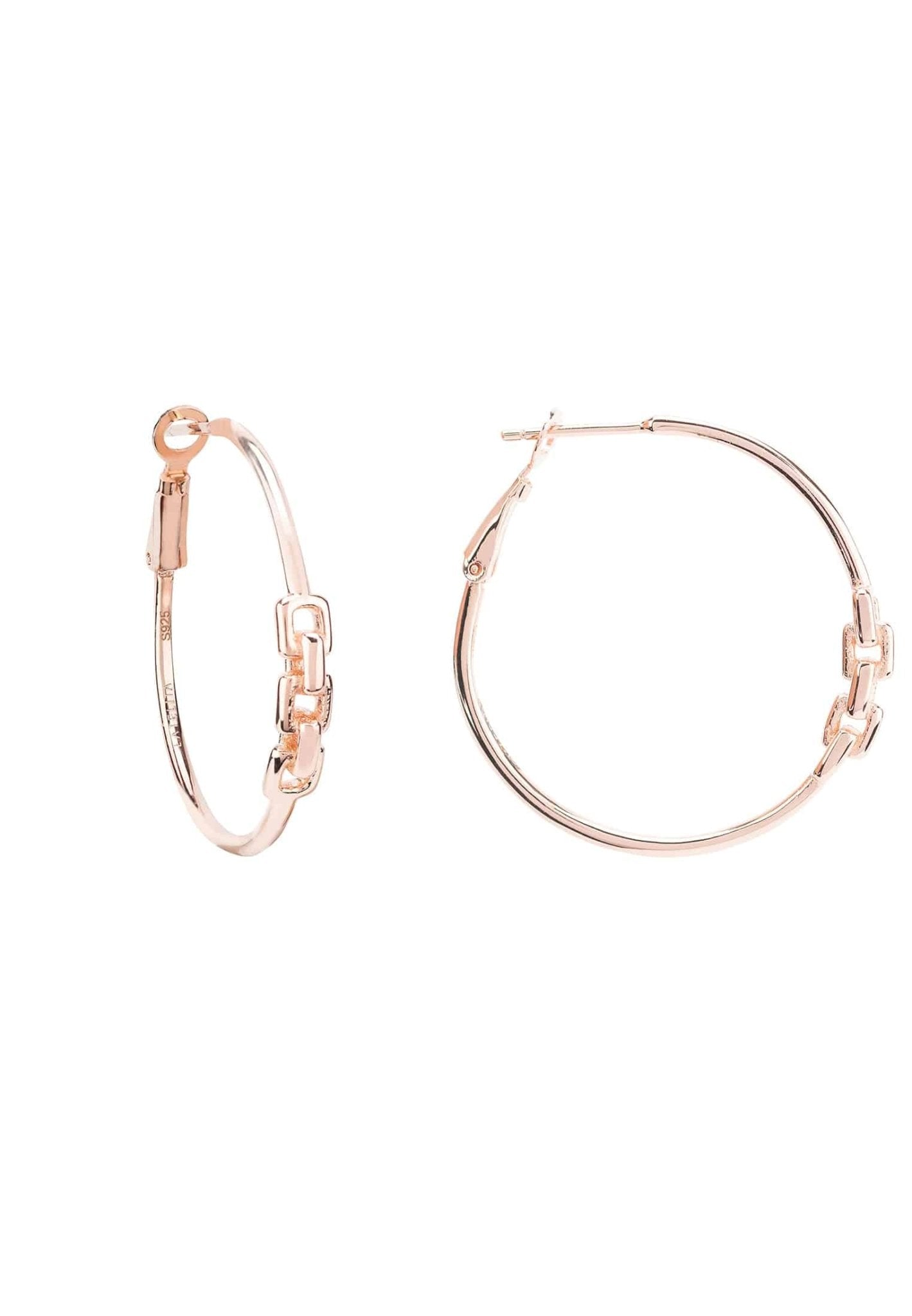 Linked Hoop Earrings Rosegold - LATELITA Earrings