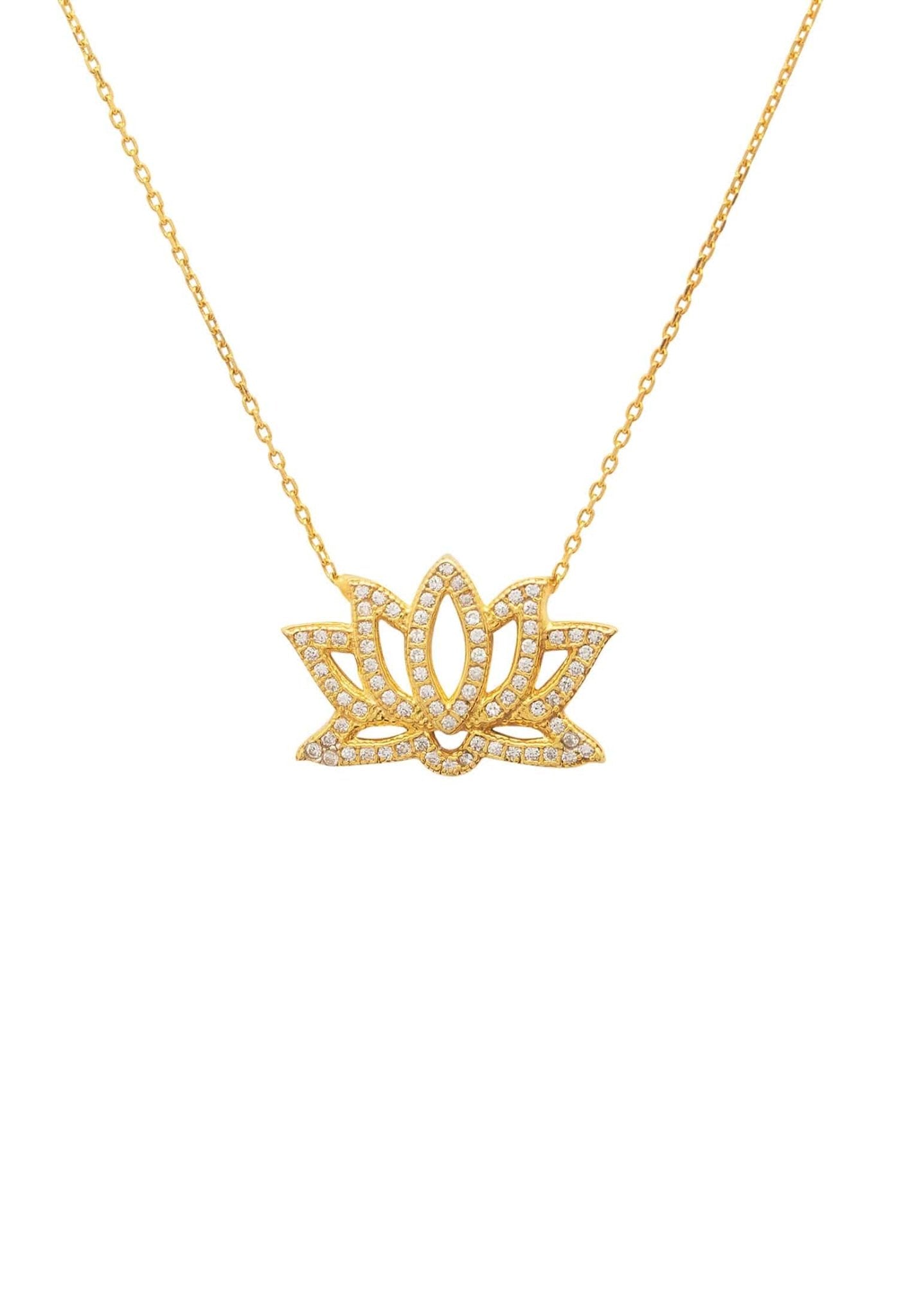 Lotus Flower Necklace Gold - LATELITA Necklaces