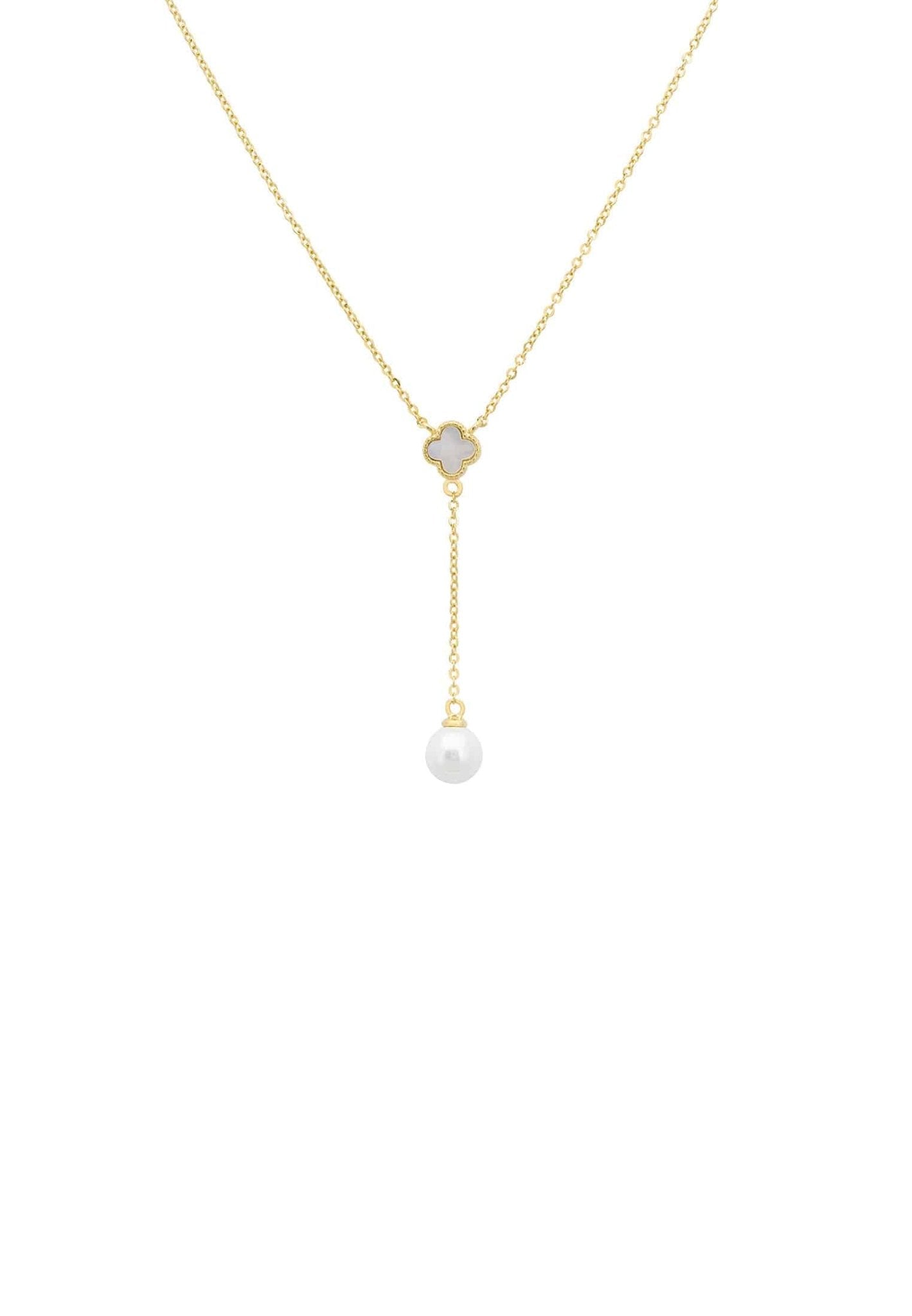 Lucky Clover Pearl Choker Necklace Gold - LATELITA Necklaces