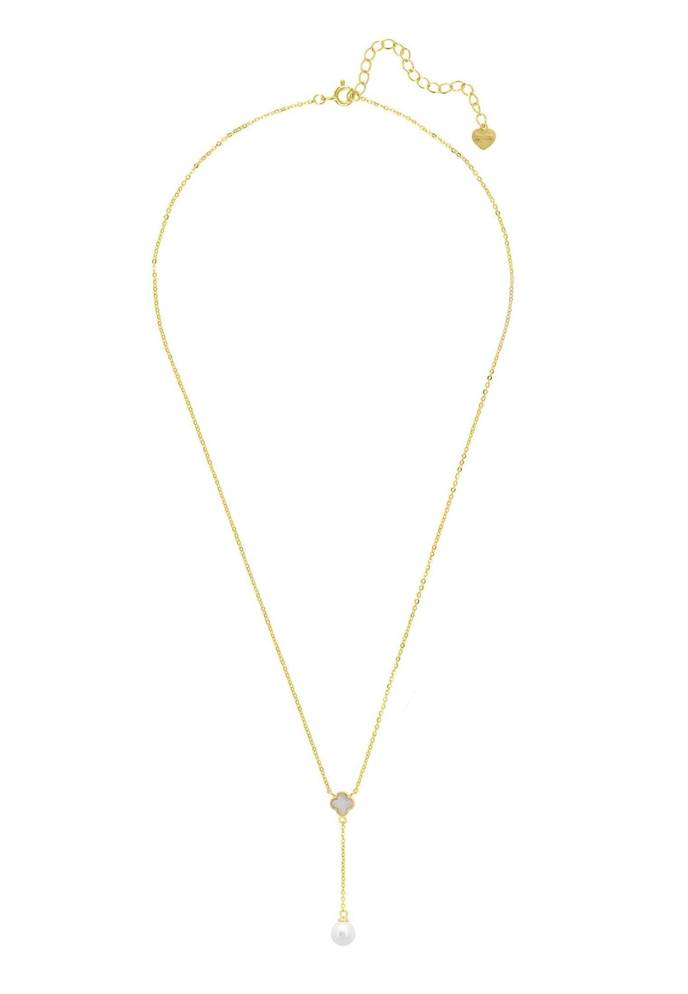 Lucky Clover Pearl Choker Necklace Gold - LATELITA Necklaces