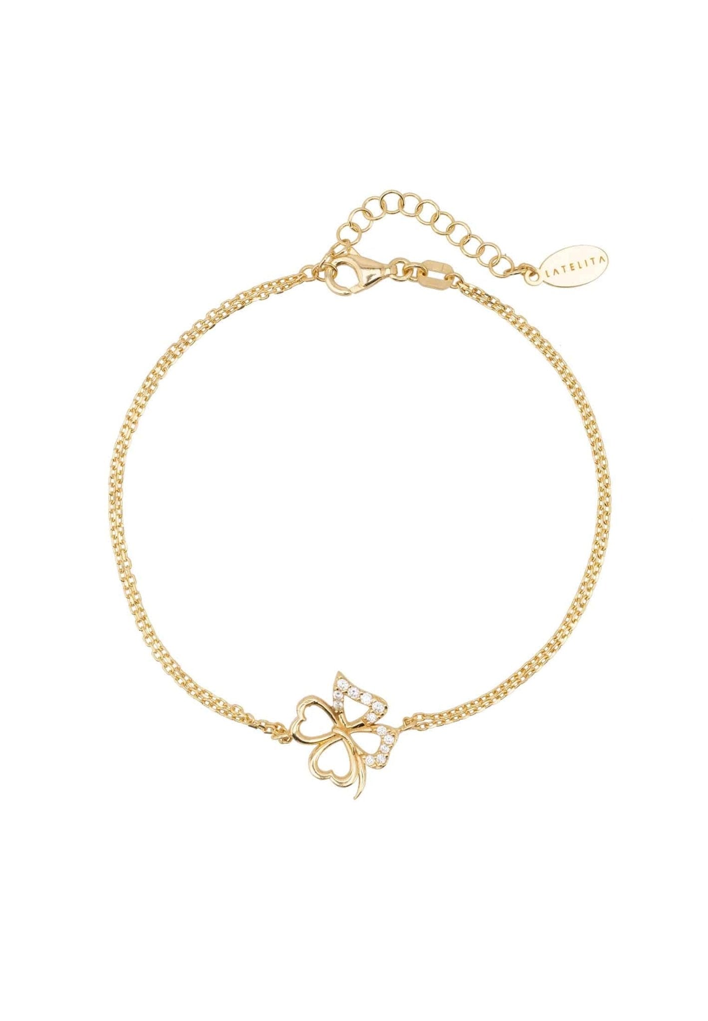 Lucky Shamrock Clover Bracelet Gold - LATELITA Bracelets