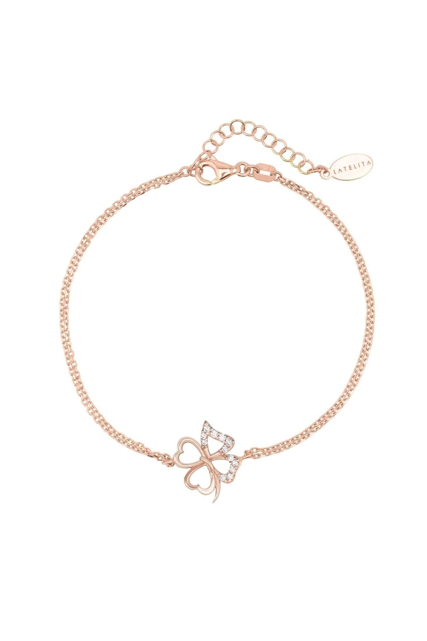 Lucky Shamrock Clover Bracelet Rosegold - LATELITA Bracelets