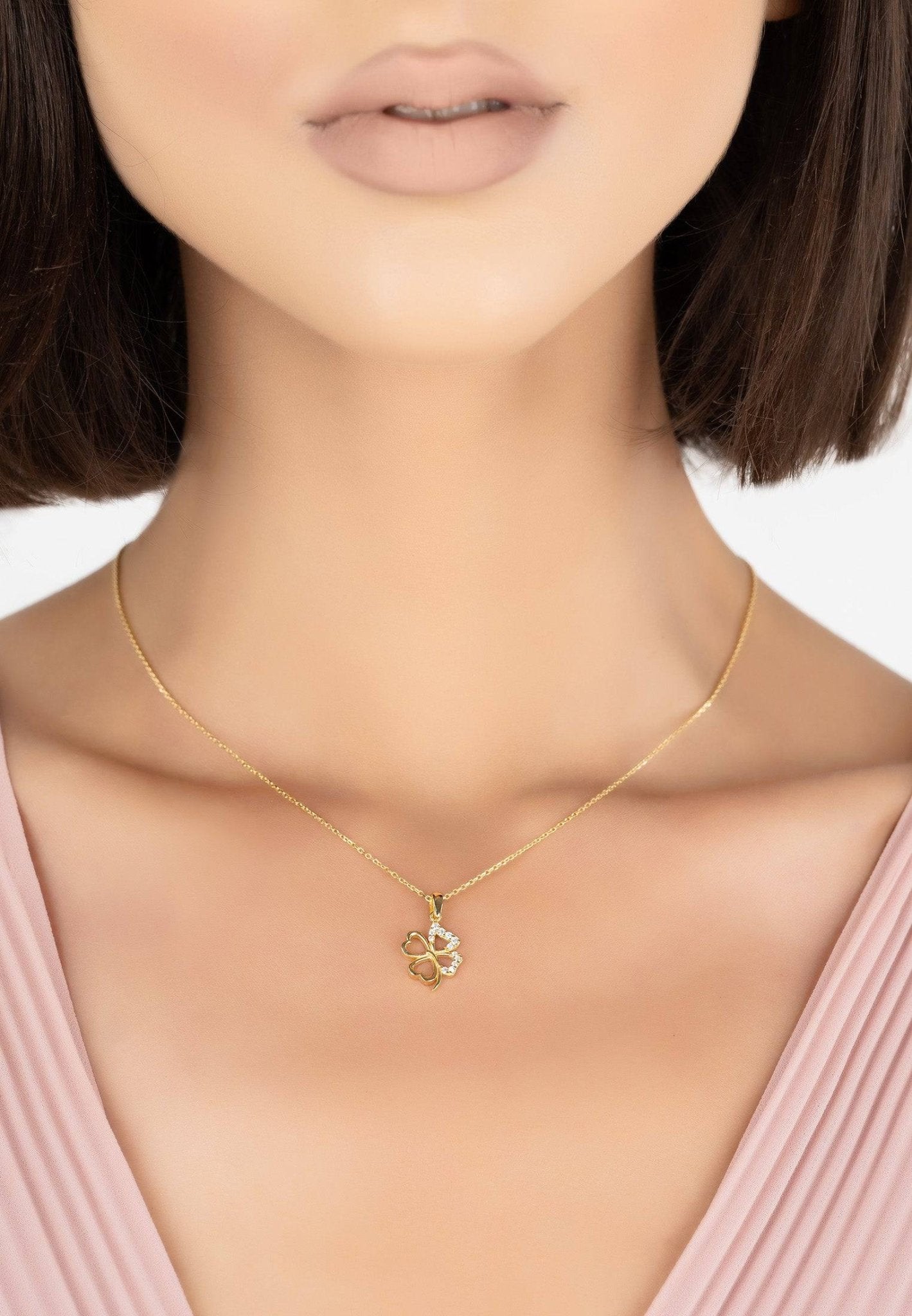 Lucky Shamrock Clover Necklace Gold - LATELITA Necklaces