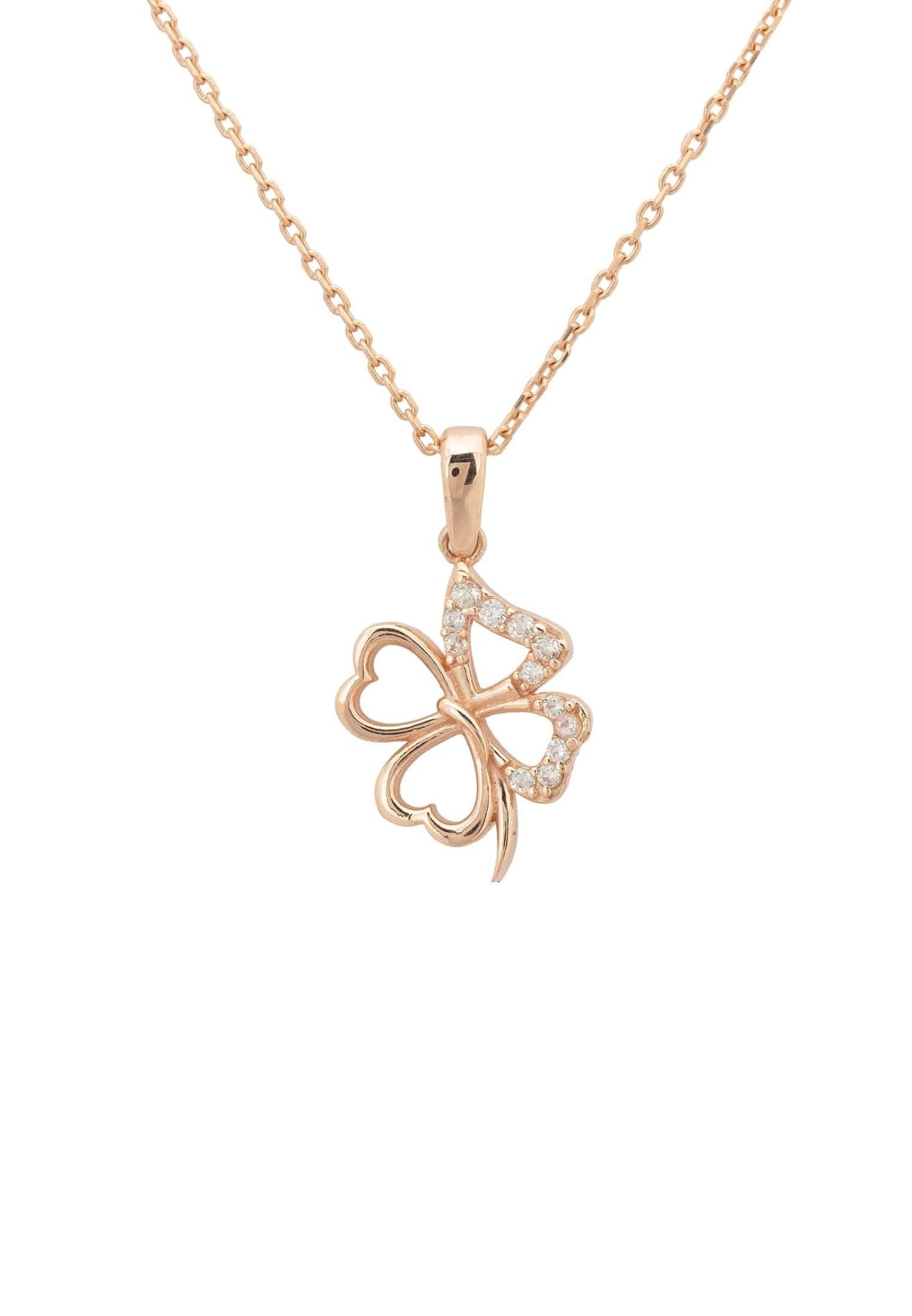 Lucky Shamrock Clover Necklace Rosegold - LATELITA Necklaces