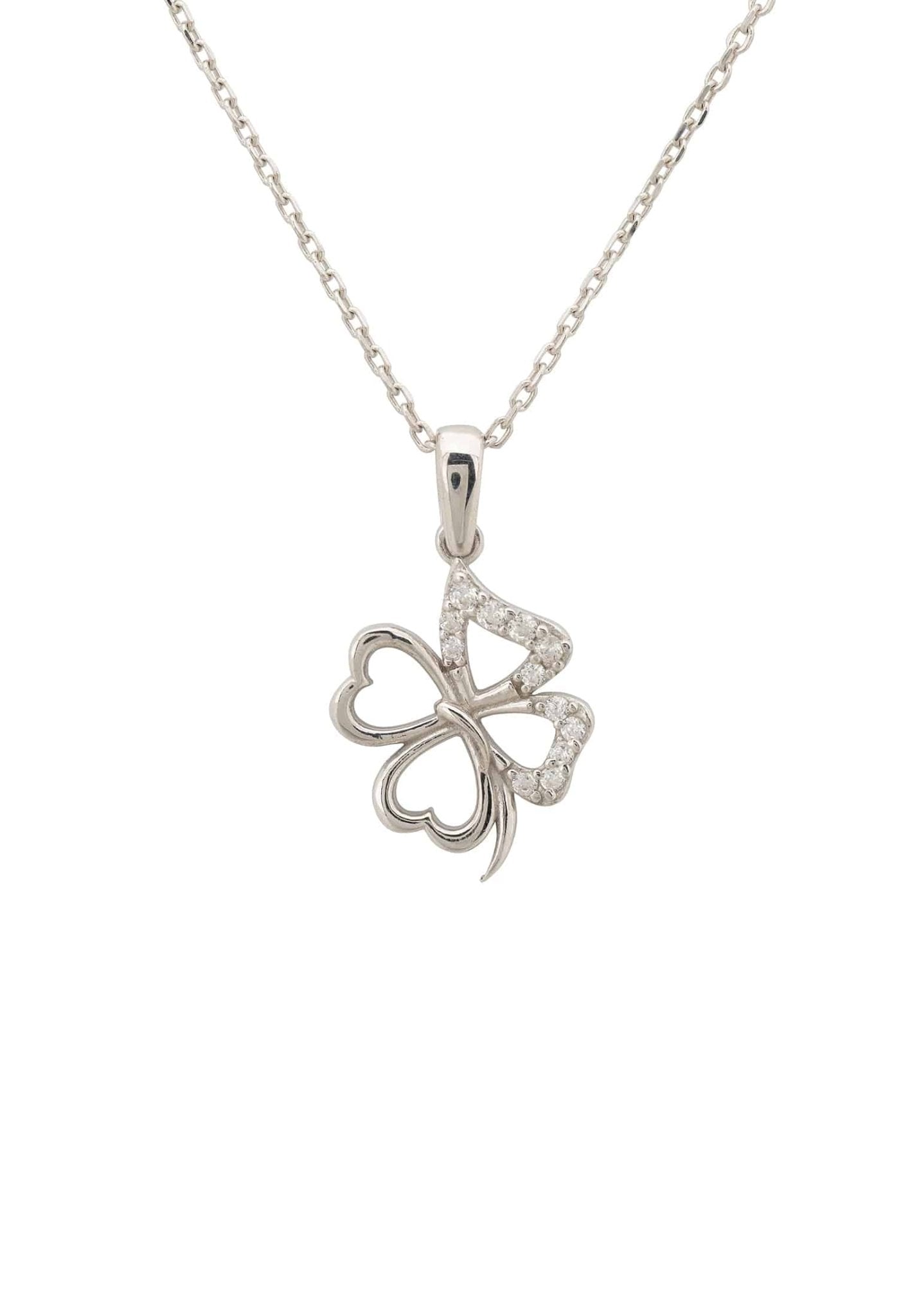 Lucky Shamrock Clover Necklace Silver - LATELITA Necklaces