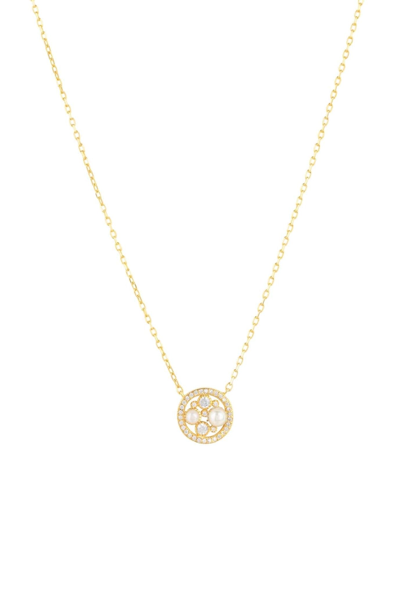 Lulu White Pearl Gold Pendant Necklace - LATELITA Necklaces