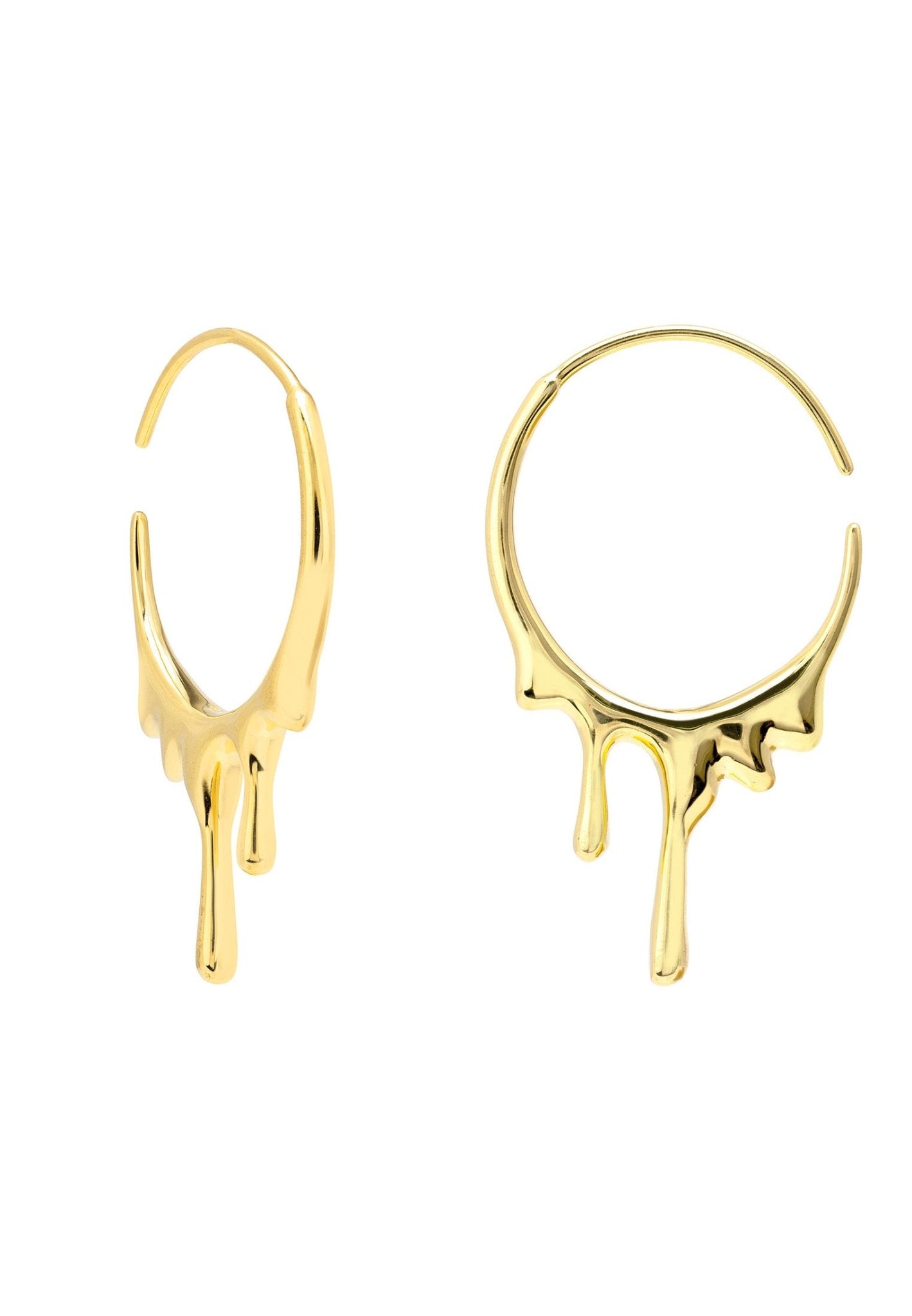 Melted Drip Hoop Earrings Gold - LATELITA Earrings