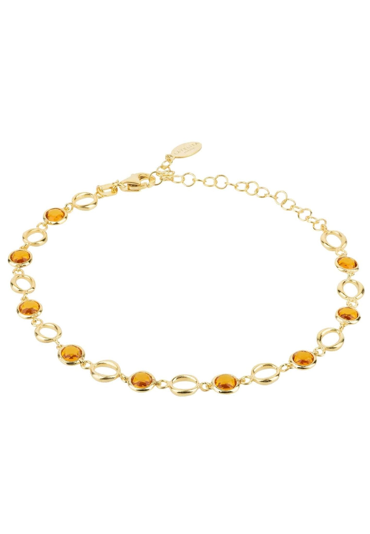 Milan Link Gemstone Bracelet Gold Citrine - LATELITA Bracelets