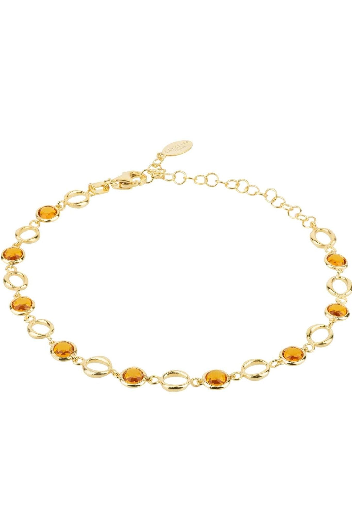 Milan Link Gemstone Bracelet Gold Citrine - LATELITA Bracelets