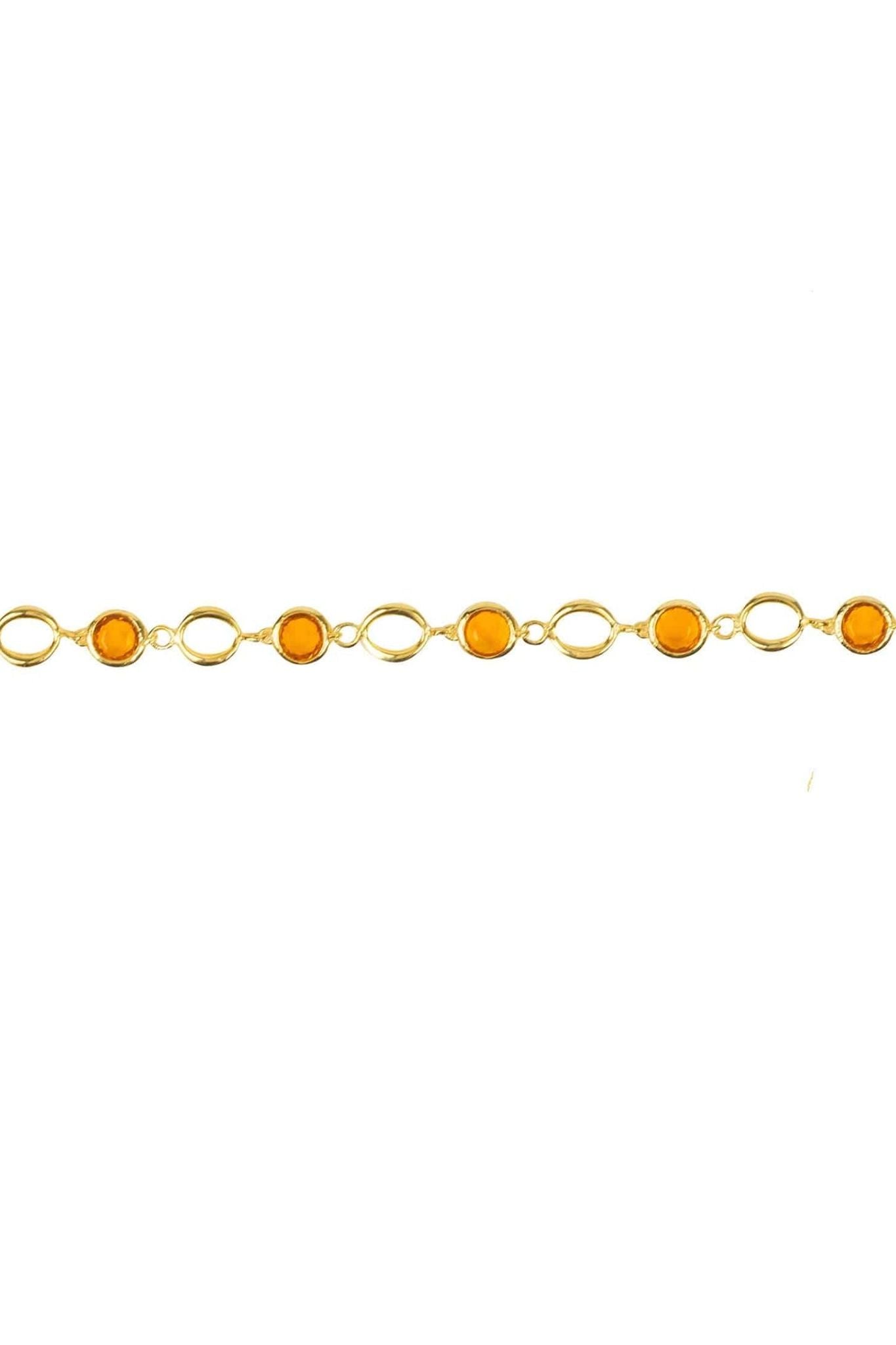 Milan Link Gemstone Bracelet Gold Citrine - LATELITA Bracelets