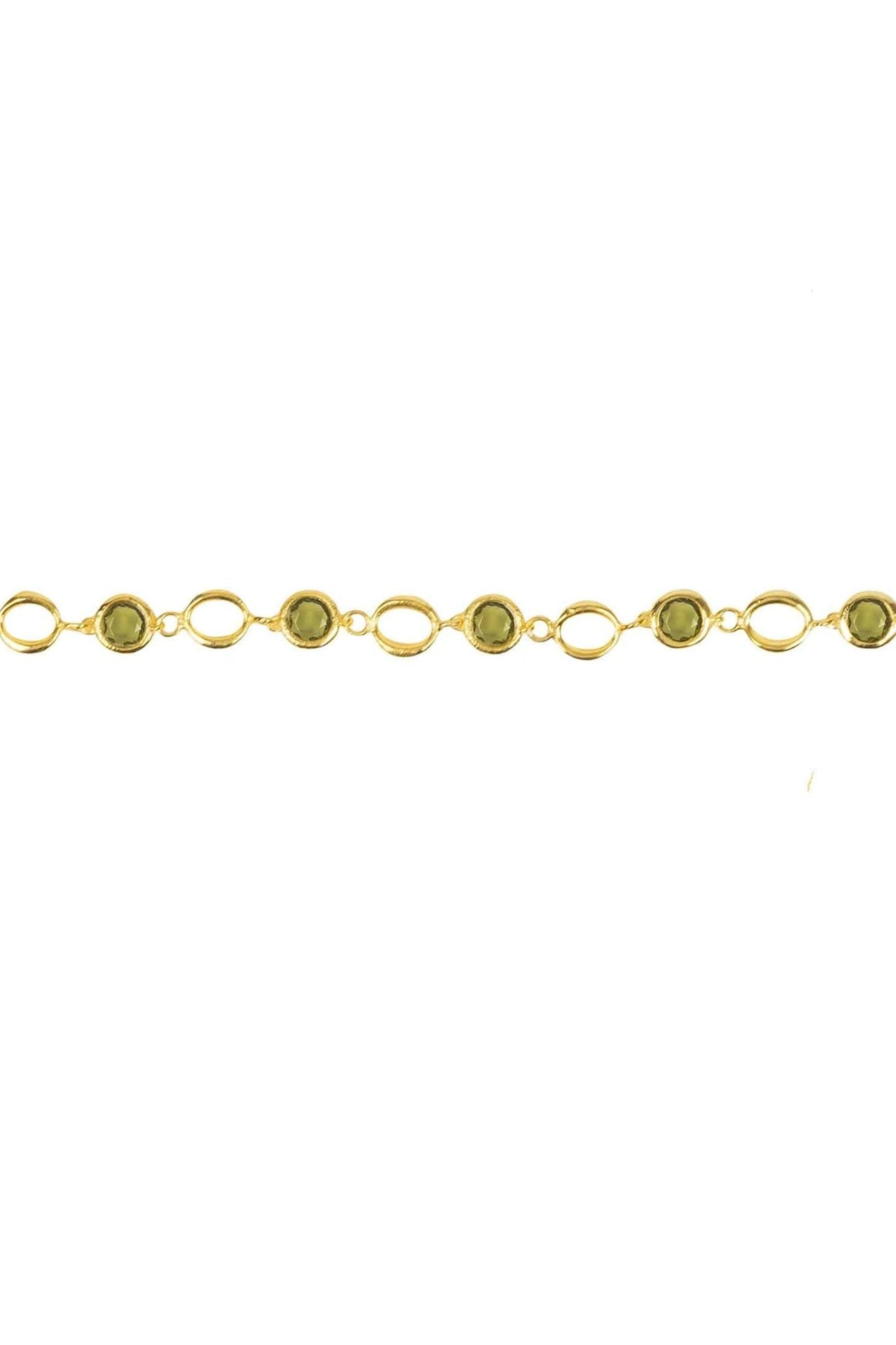 Milan Link Gemstone Bracelet Gold Peridot - LATELITA Bracelets