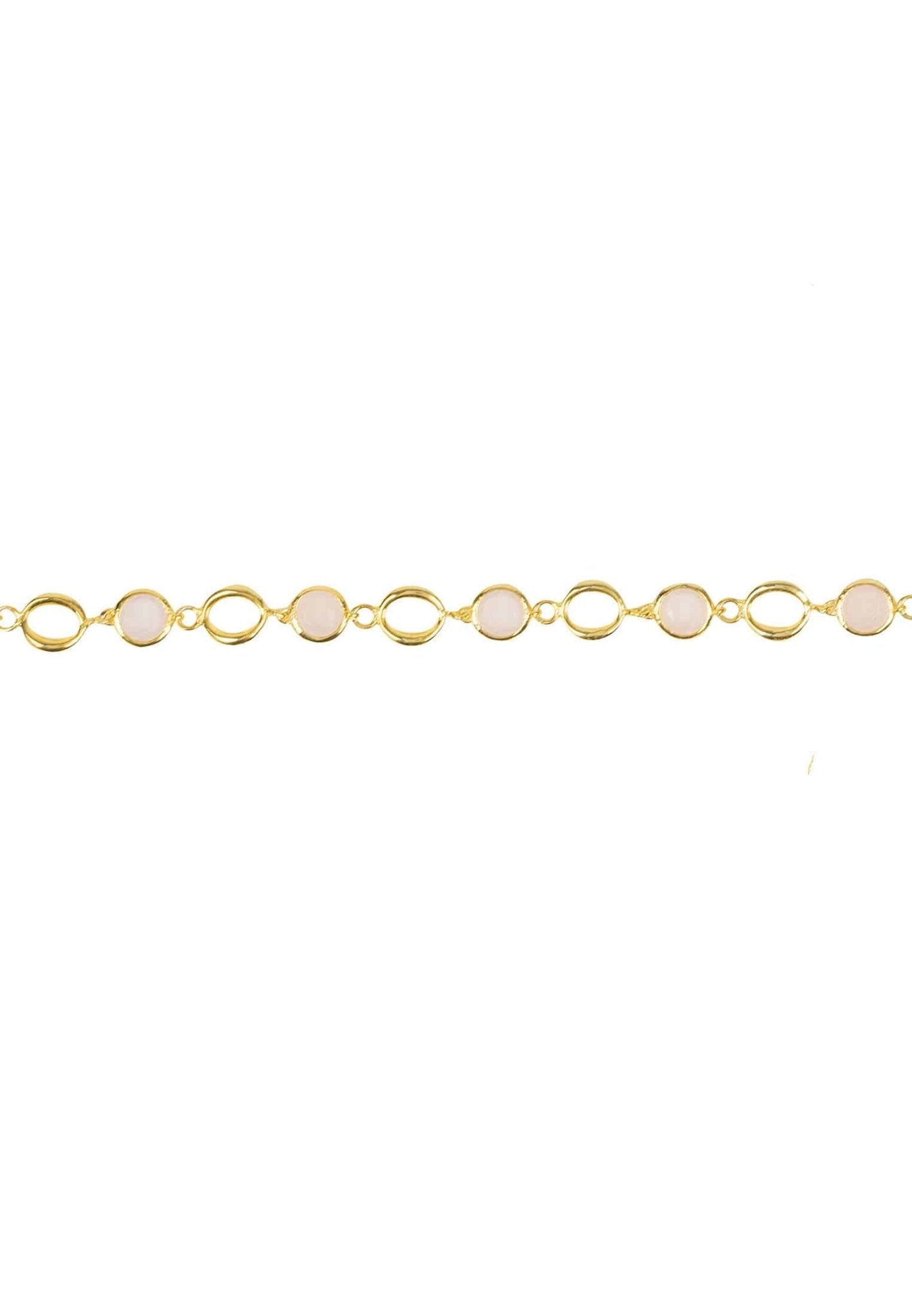 Milan Link Gemstone Bracelet Gold Rose Quartz - LATELITA Bracelets