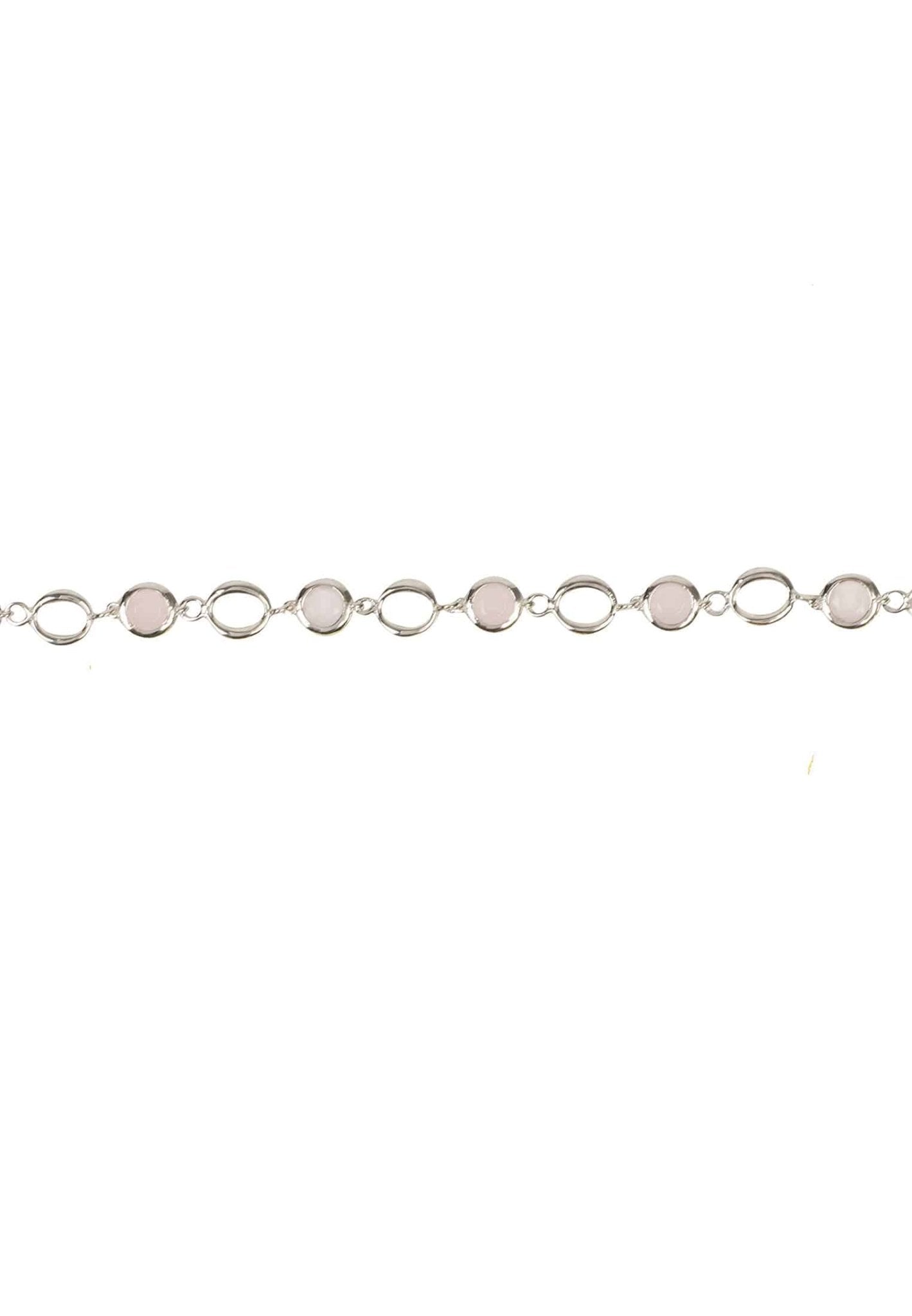 Milan Link Gemstone Bracelet Silver Rose Quartz - LATELITA Bracelets