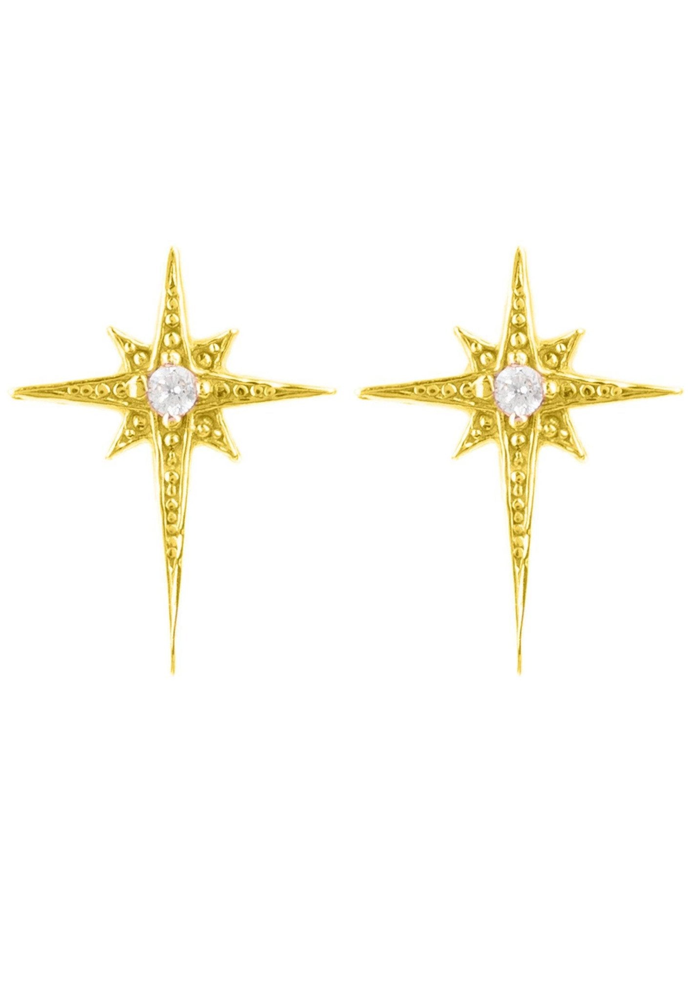 Mini Star Burst Small Stud Earrings Gold - LATELITA Earrings