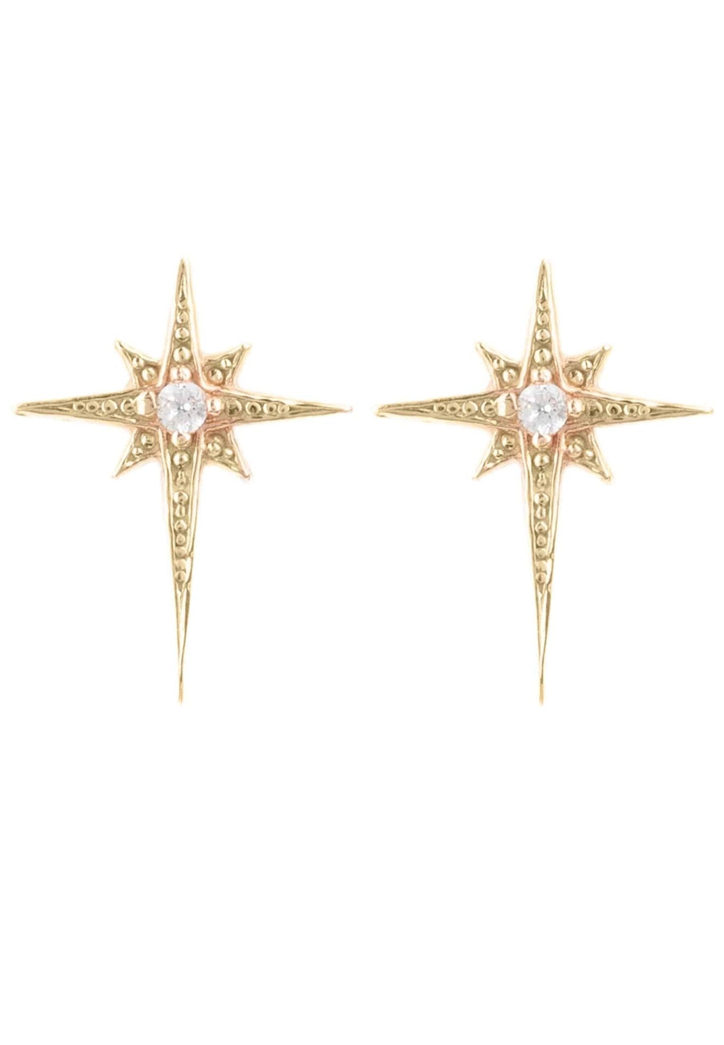 Mini Star Burst Small Stud Earrings Rosegold - LATELITA Earrings