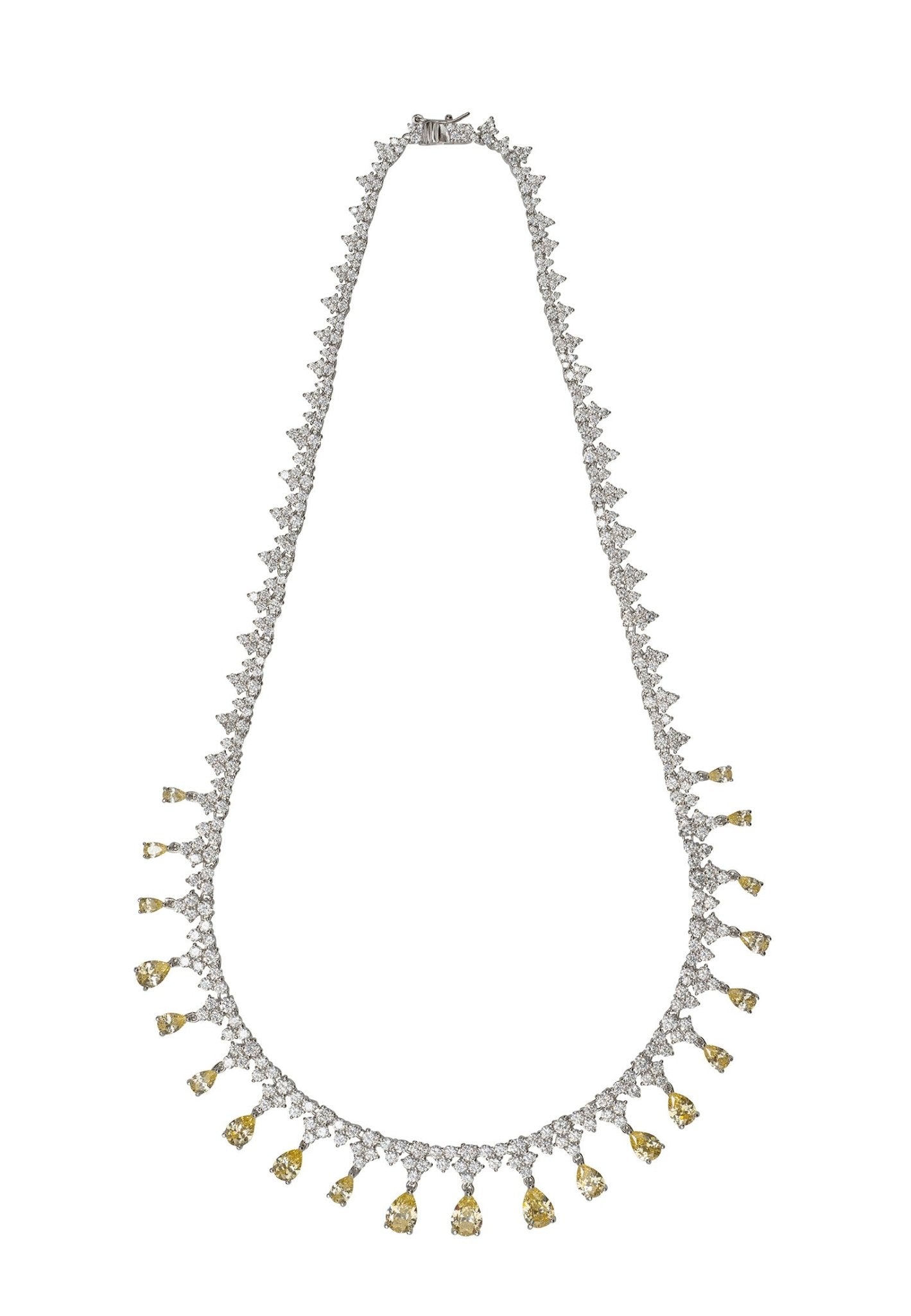 Monroe Gemstone Statement Necklace Lemon Topaz Silver - LATELITA Necklaces