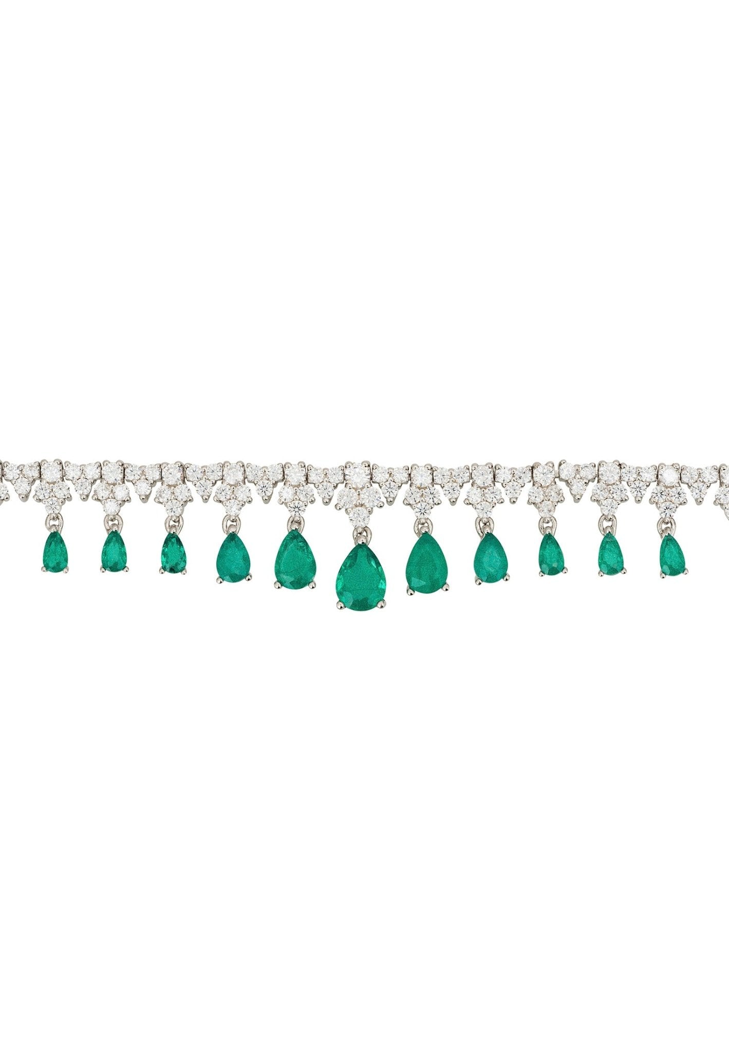Monroe Gemstone Tennis Bracelet Colombian Emerald Silver - LATELITA Bracelets