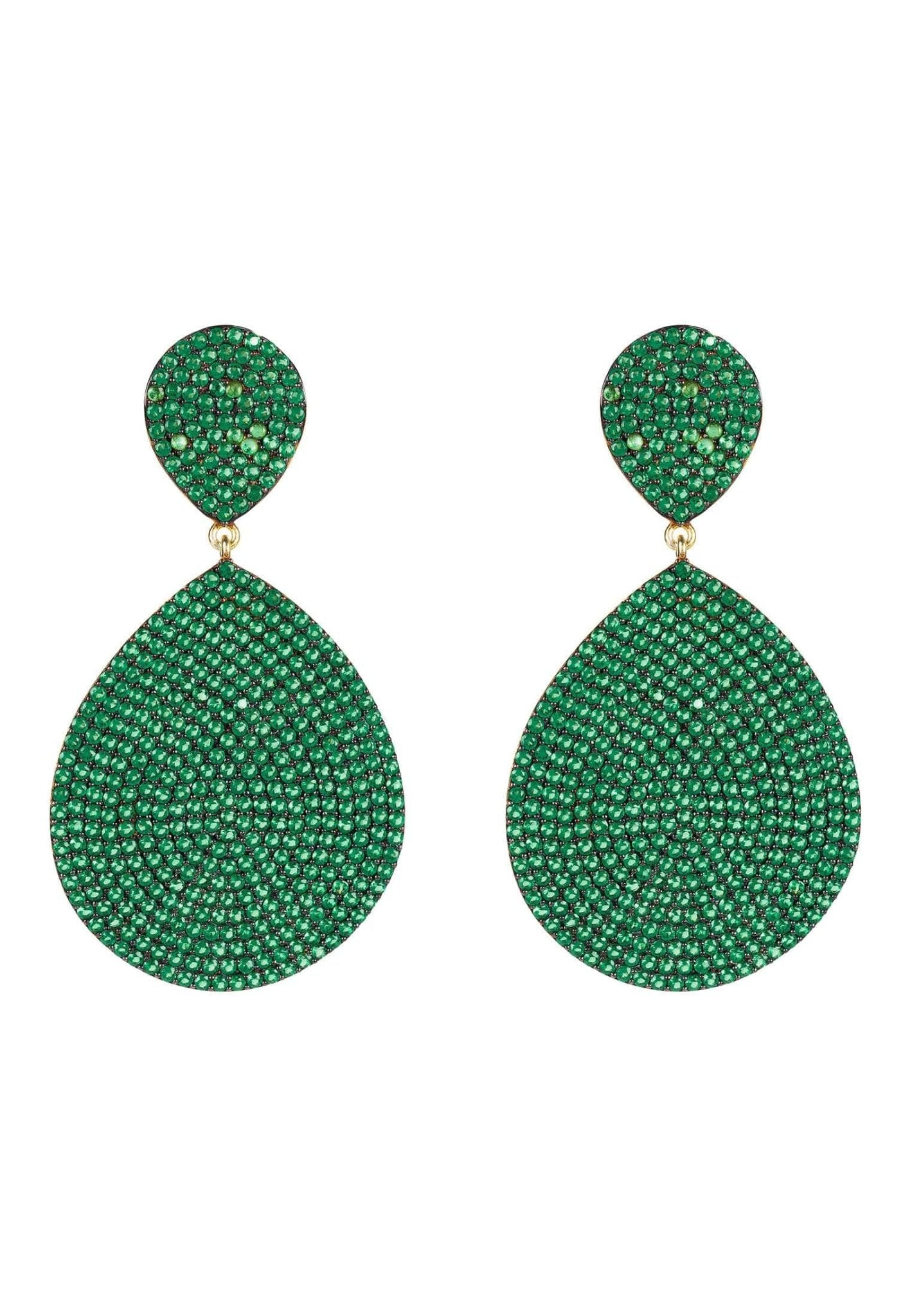 Monte Carlo Earrings Gold Emerald Zircon - LATELITA Earrings