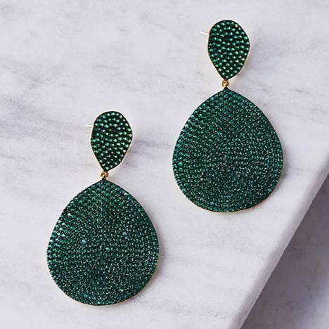 monte carlo earrings gold emerald zircon 419017