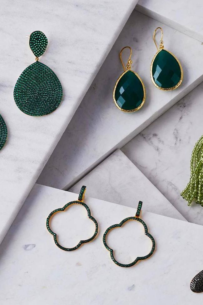 Monte Carlo Earrings Gold Emerald Zircon - LATELITA Earrings