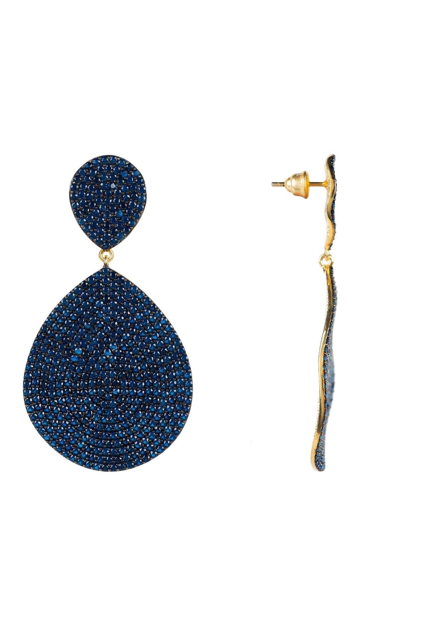 Monte Carlo Earrings Gold Sapphire Zircon - LATELITA Earrings