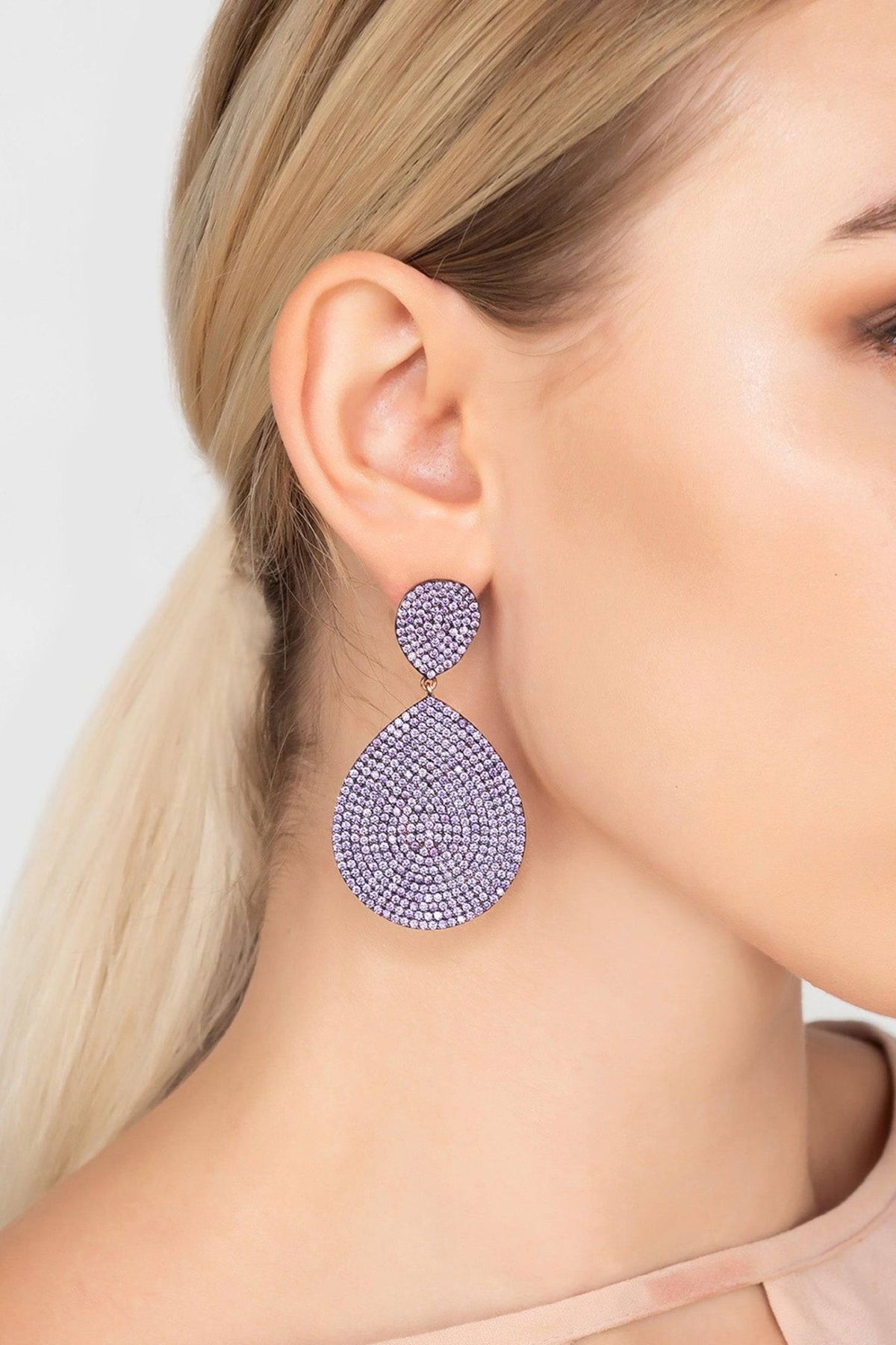 Monte Carlo Earrings Rosegold Amethyst Zircon - LATELITA Earrings