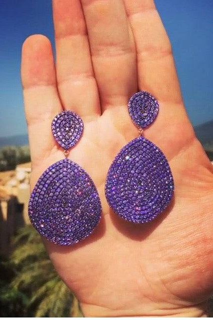 Monte Carlo Earrings Rosegold Amethyst Zircon - LATELITA Earrings