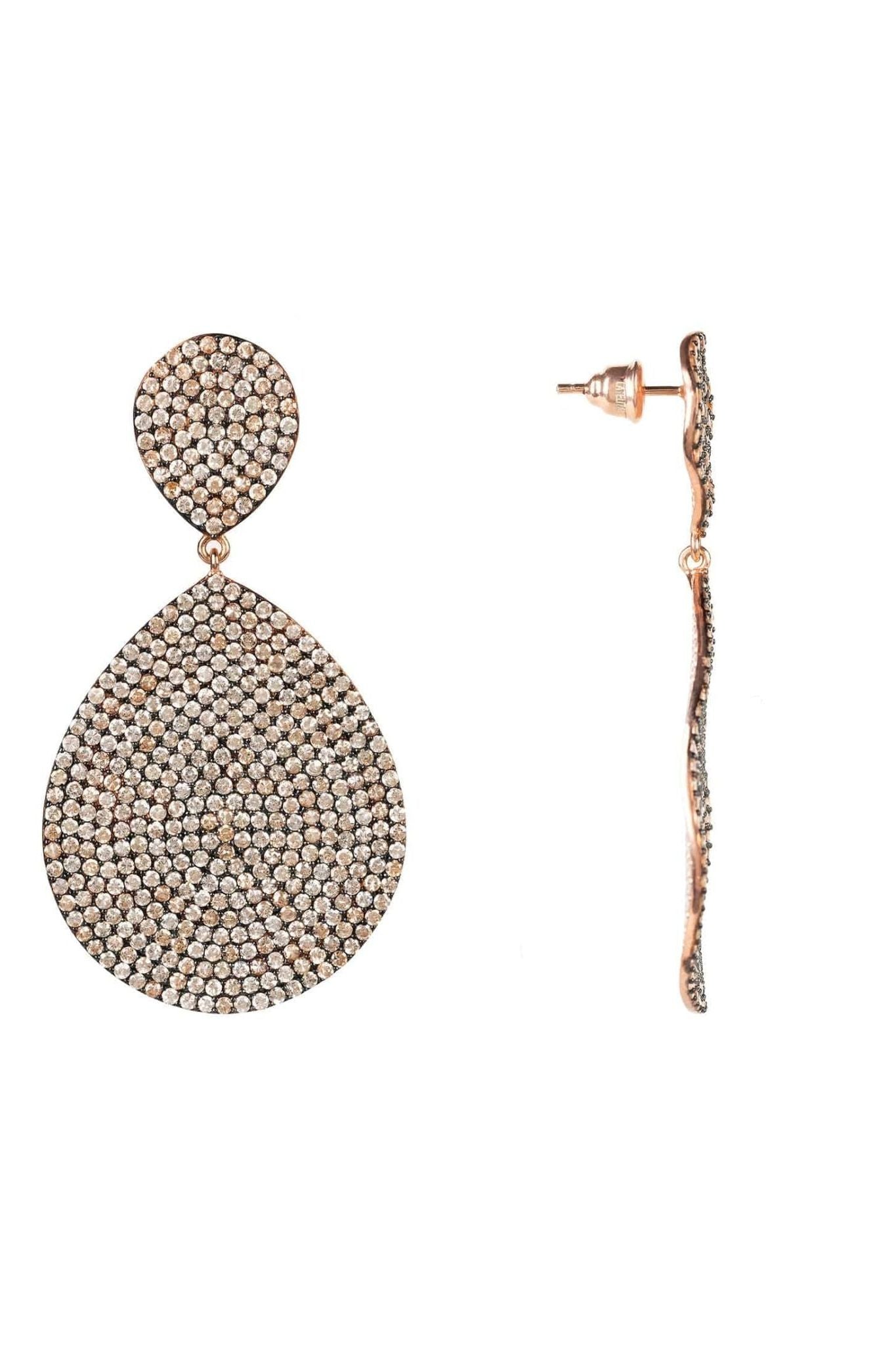 Monte Carlo Earrings Rosegold Champagne - LATELITA Earrings