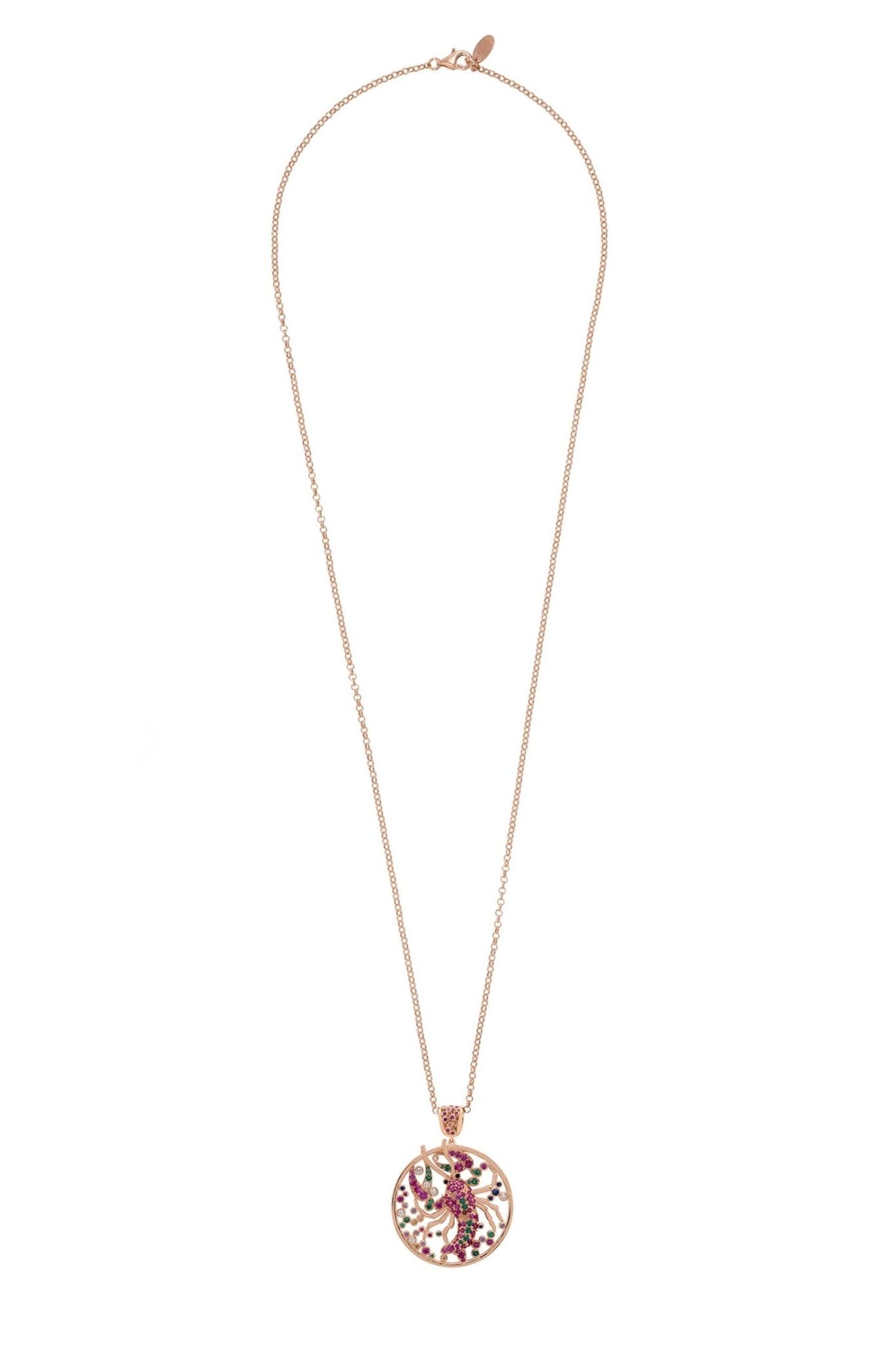 My Lobster Pendant Necklace Rosegold Pink - LATELITA Necklaces