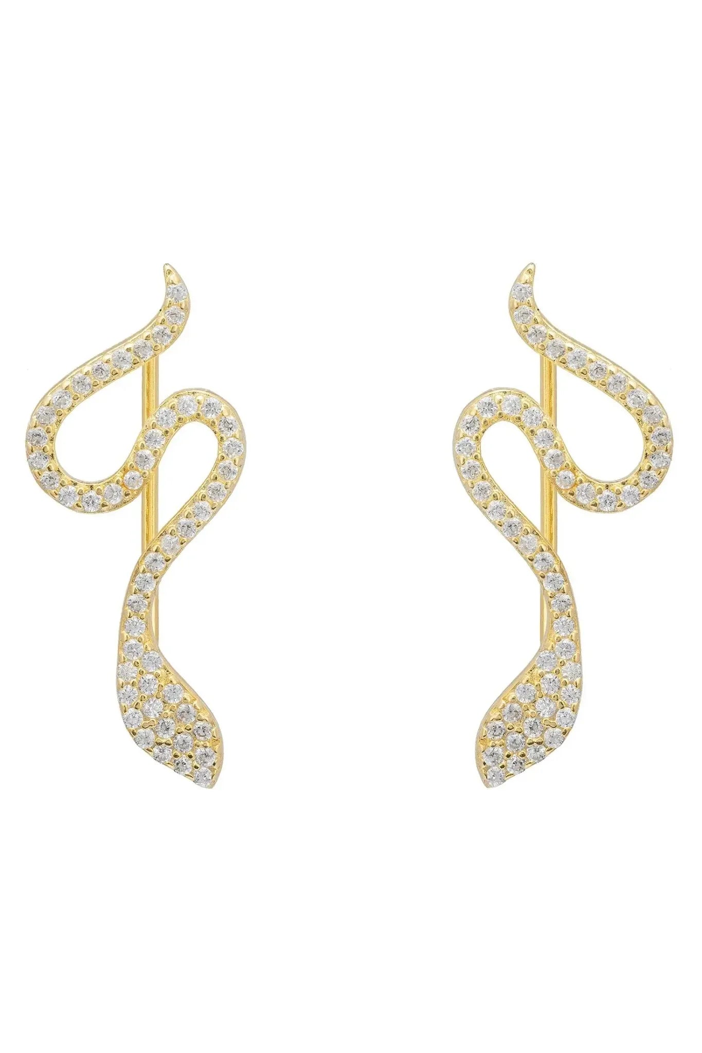 Nagini Snake Ear Climbers Gold - LATELITA Earrings
