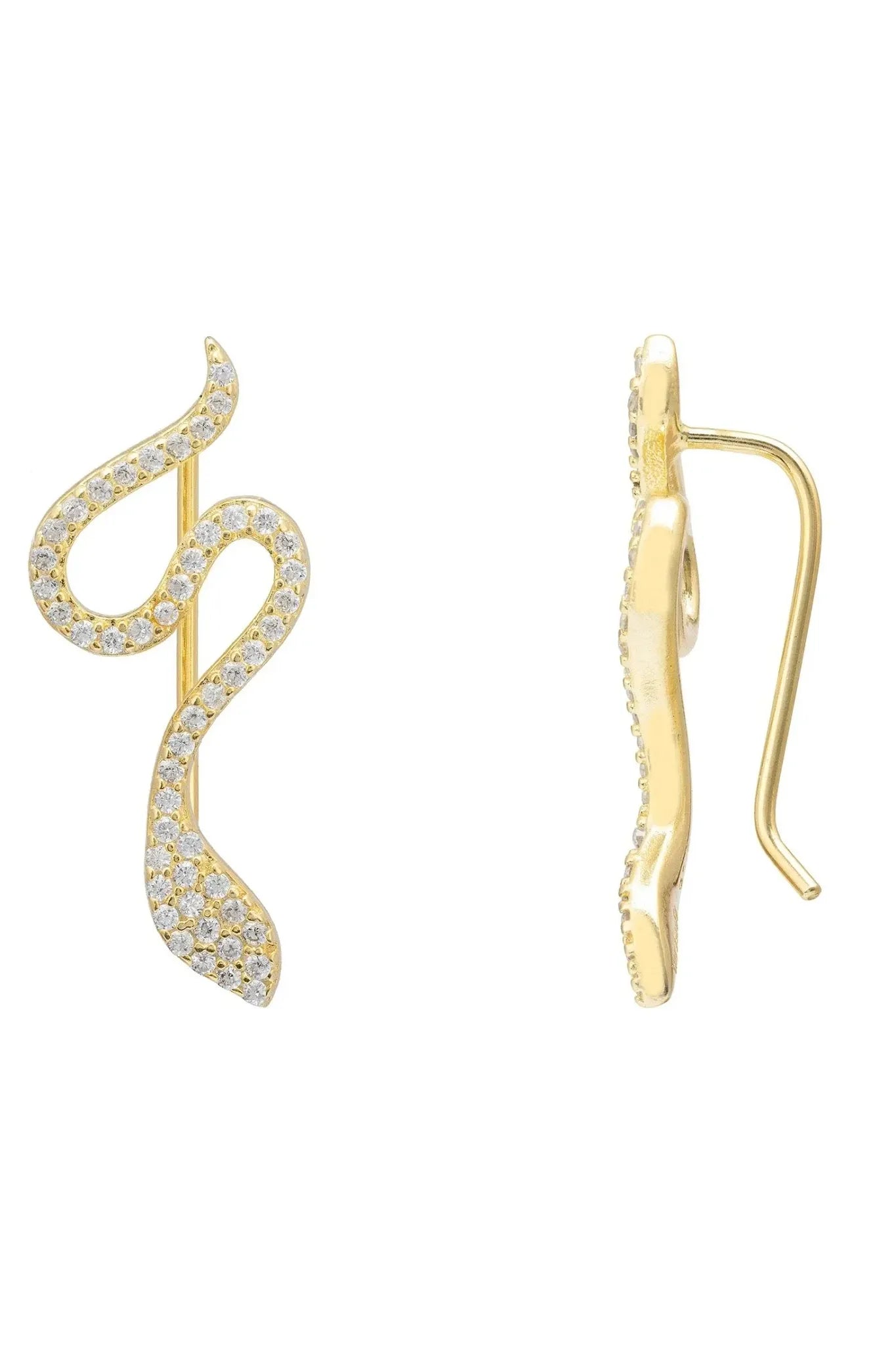Nagini Snake Ear Climbers Gold - LATELITA Earrings