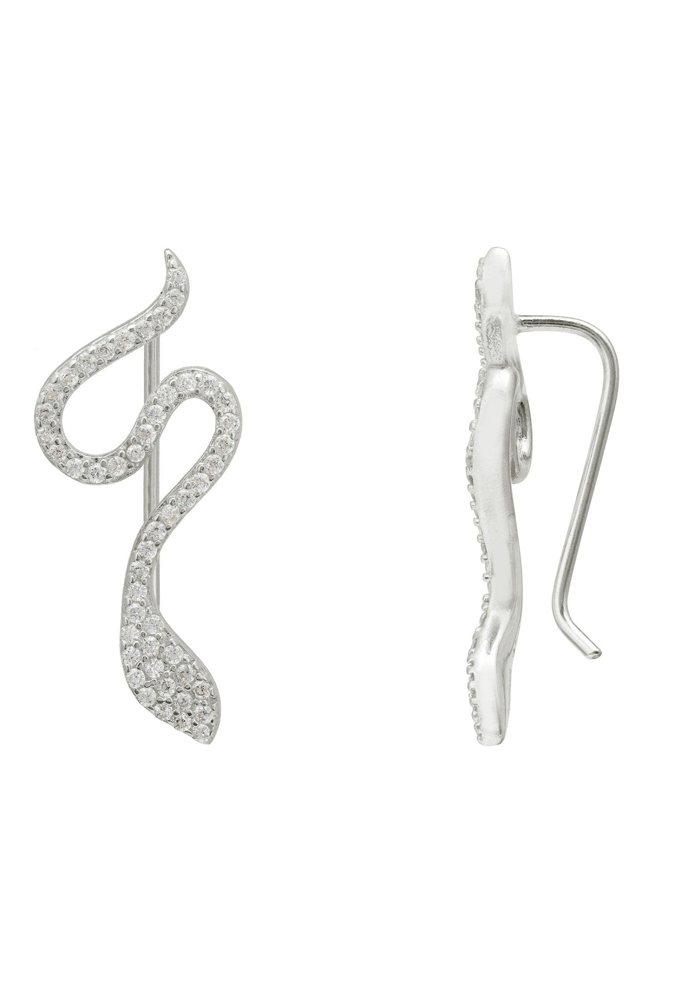 Nagini Snake Ear Climbers Silver - LATELITA Earrings