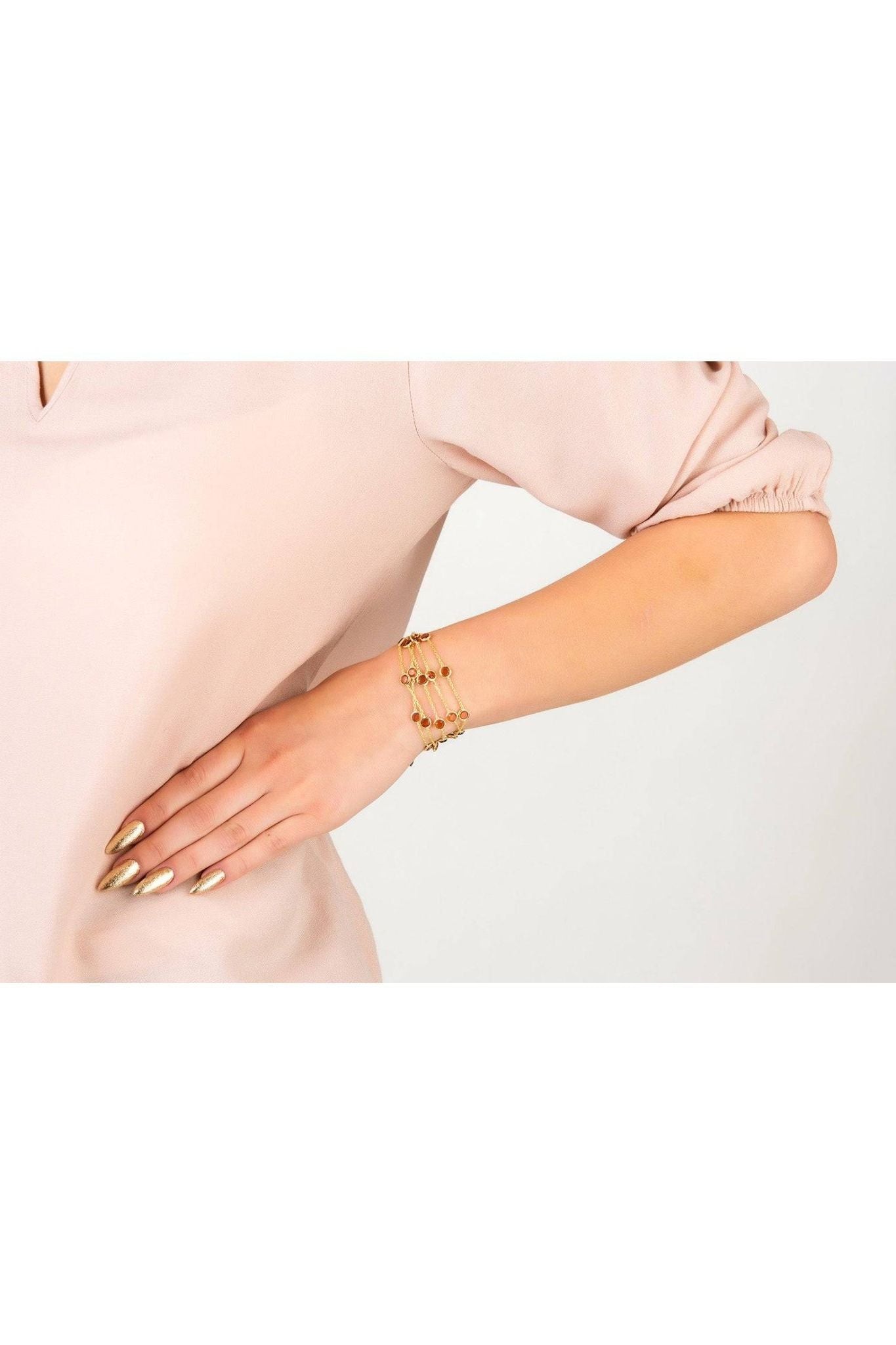 Naples Statement Gemstone Bracelet Gold Citrine - LATELITA Bracelets