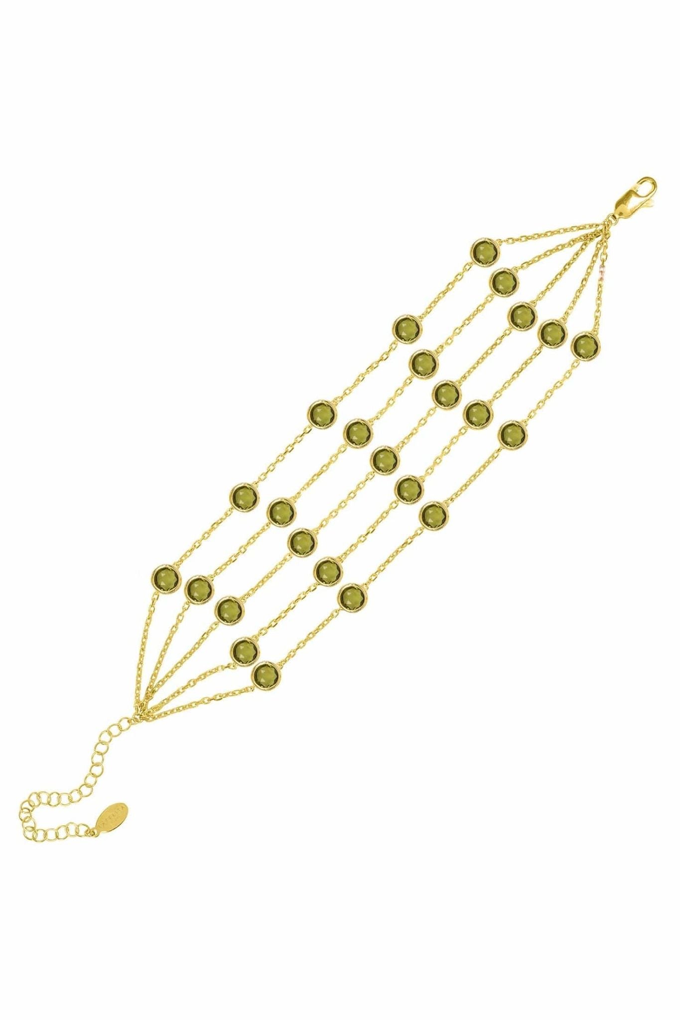 Naples Statement Gemstone Bracelet Gold Peridot - LATELITA Bracelets