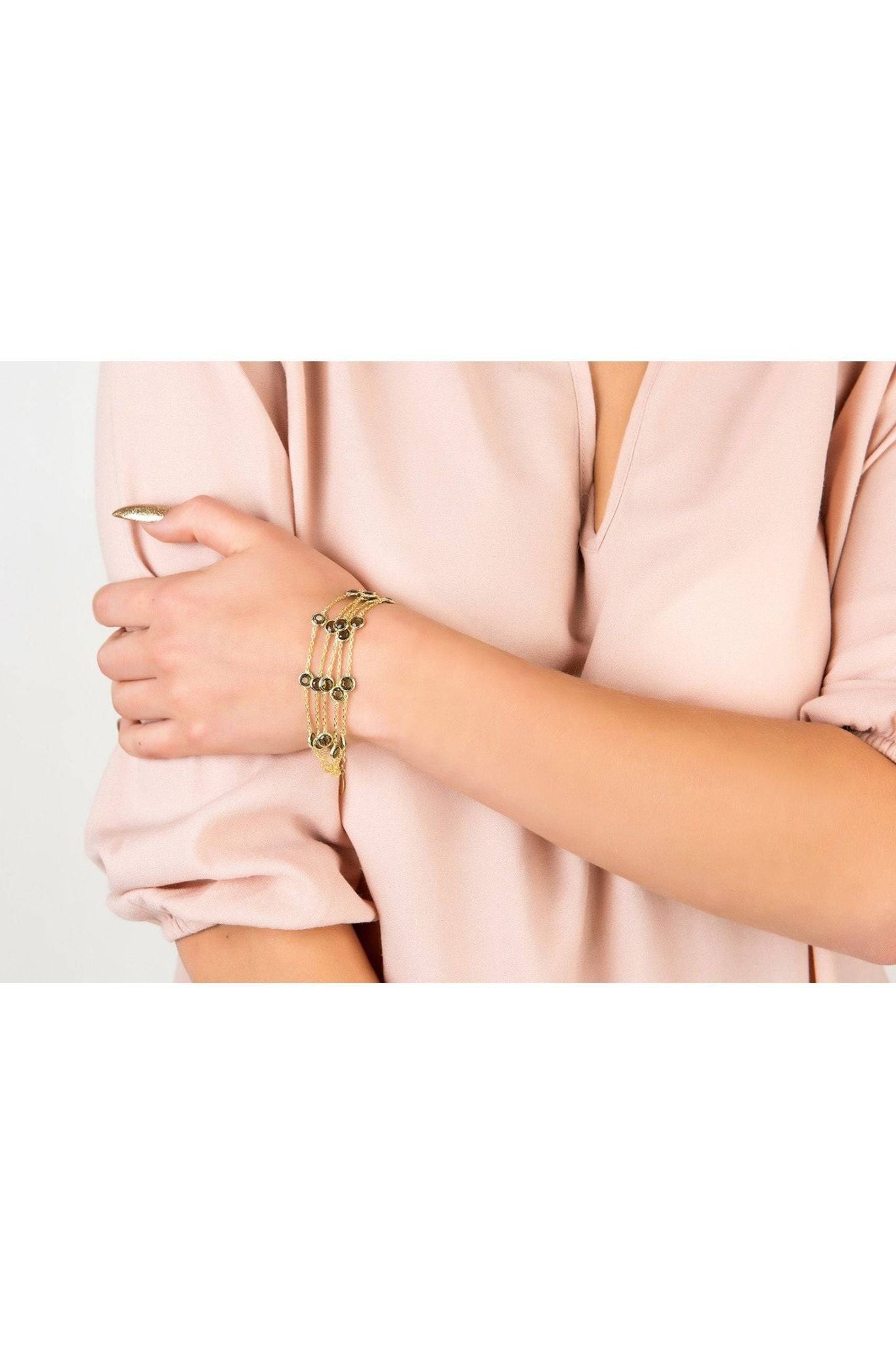 Naples Statement Gemstone Bracelet Gold Peridot - LATELITA Bracelets