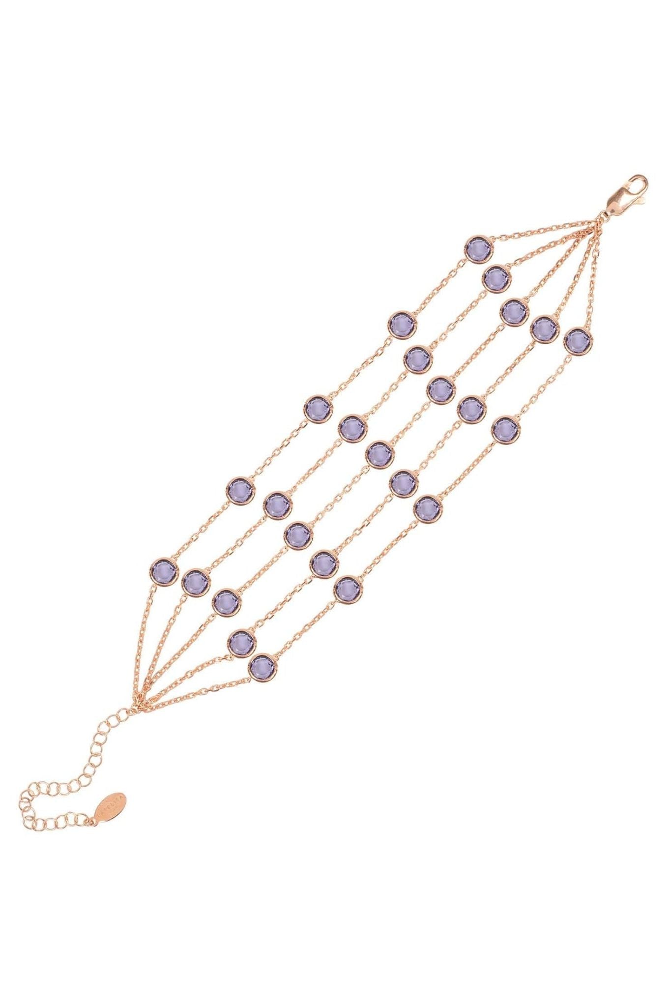 Naples Statement Gemstone Bracelet Rose Gold Amethyst - LATELITA Bracelets