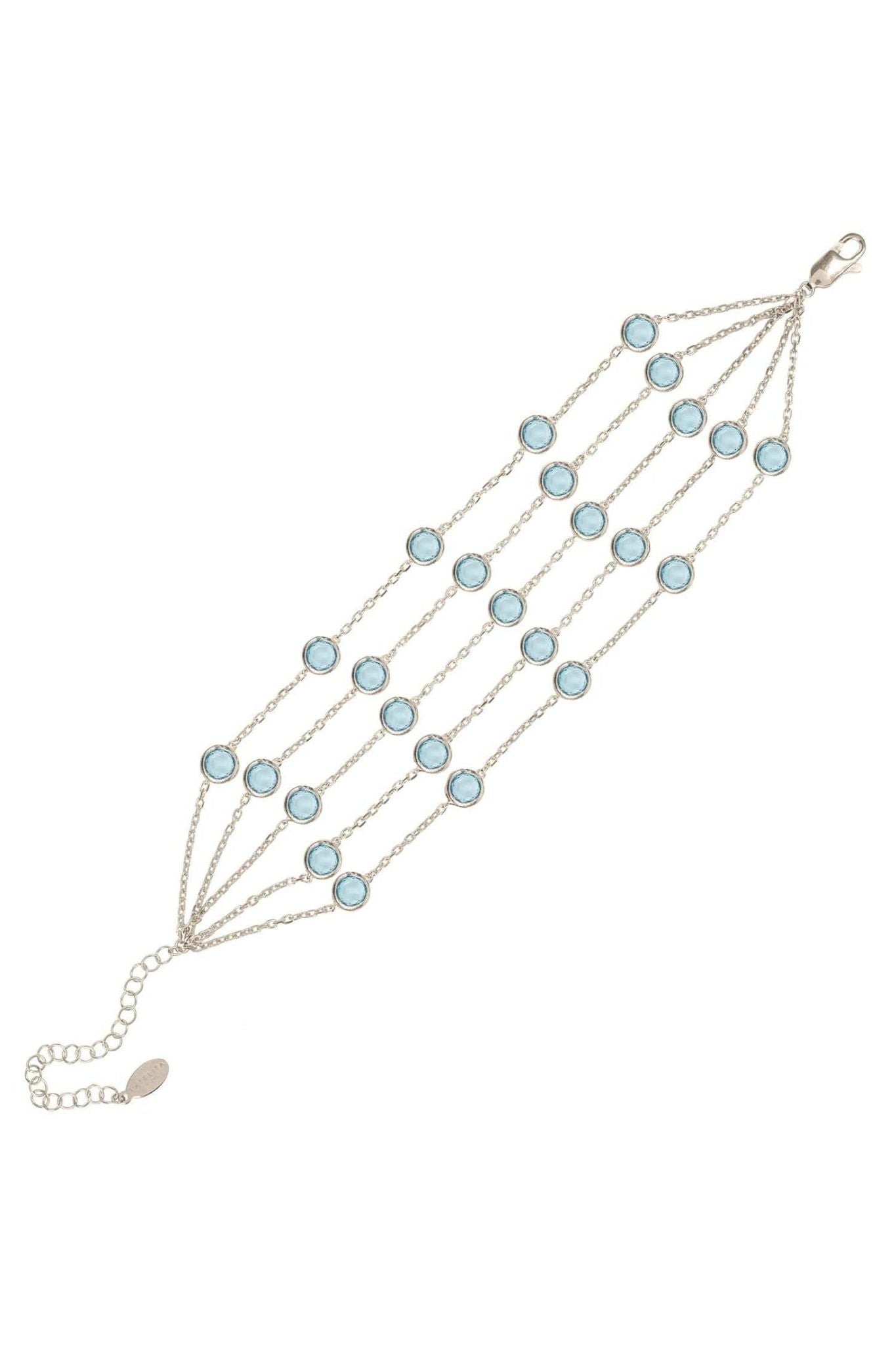 Naples Statement Gemstone Bracelet Silver Blue Topaz - LATELITA Bracelets