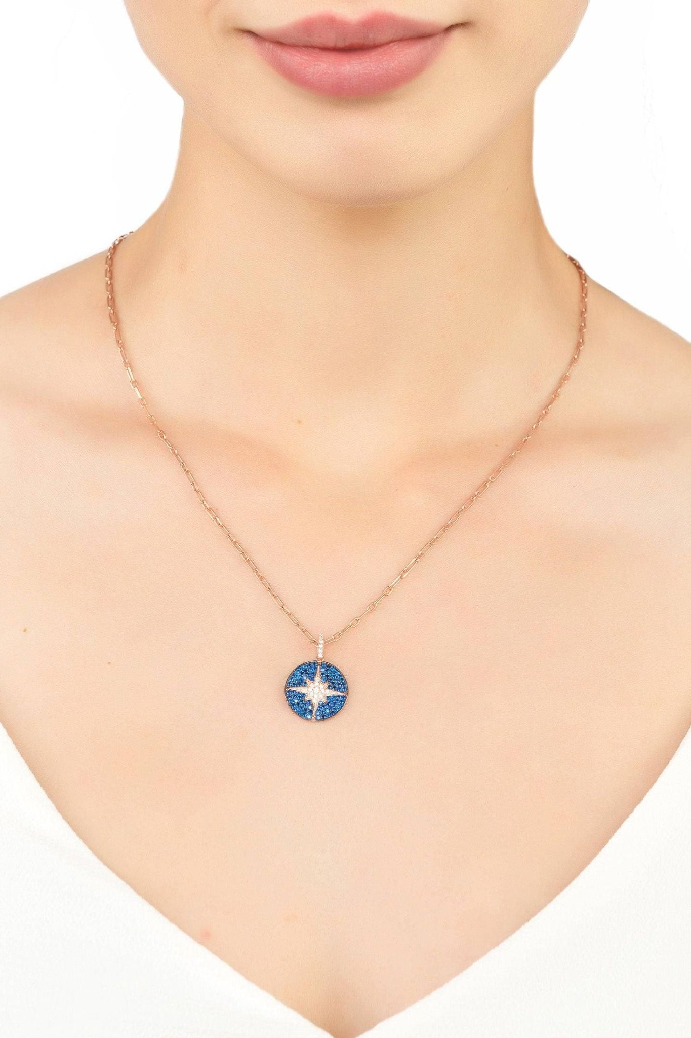 Nebula Necklace Blue Rosegold - LATELITA Necklaces