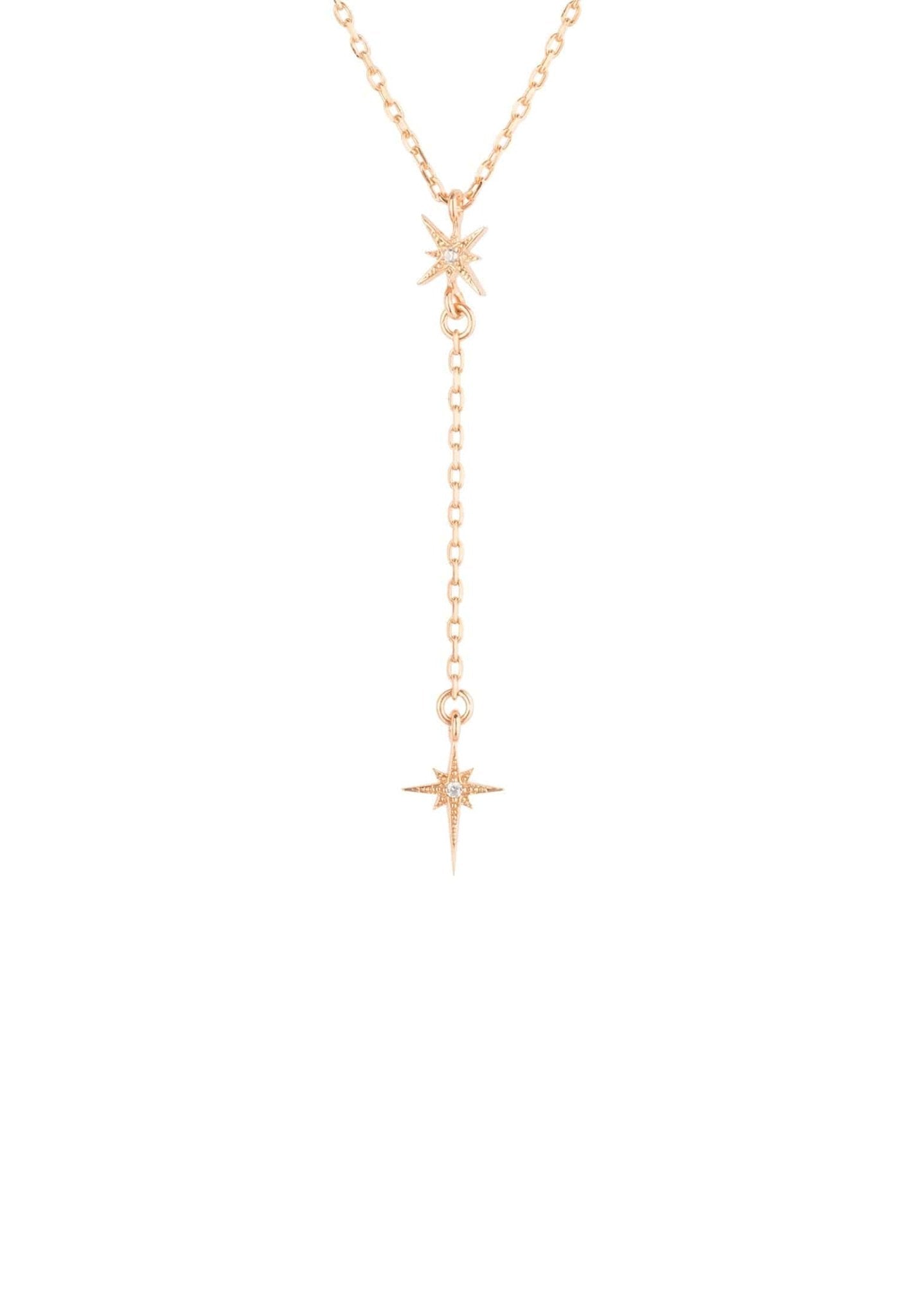 North Star Burst Mini Drop Necklace Rosegold - LATELITA Necklaces