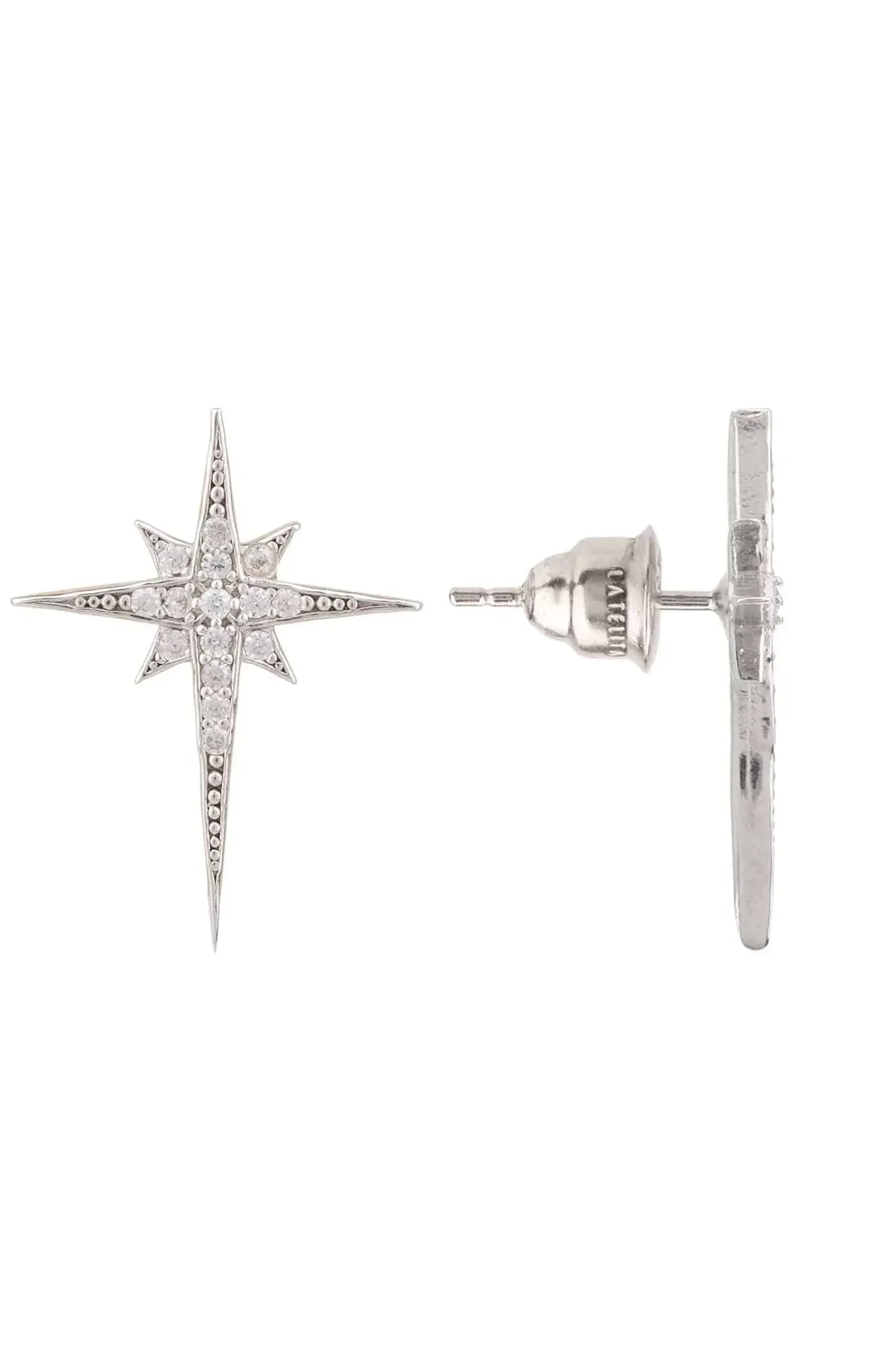 North Star Small Stud Earrings Silver - LATELITA Earrings