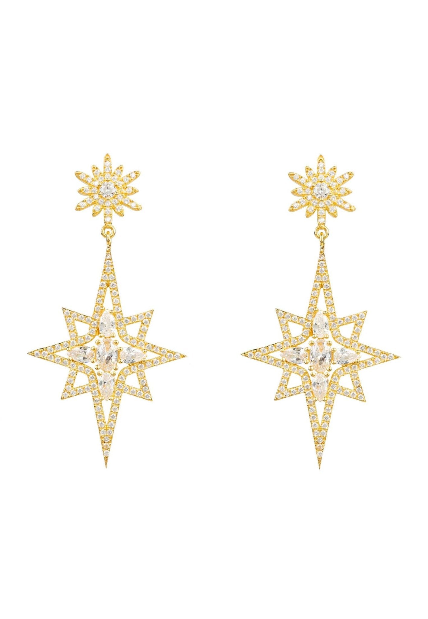 Northern Star Drop Earrings Gold - LATELITA Earrings