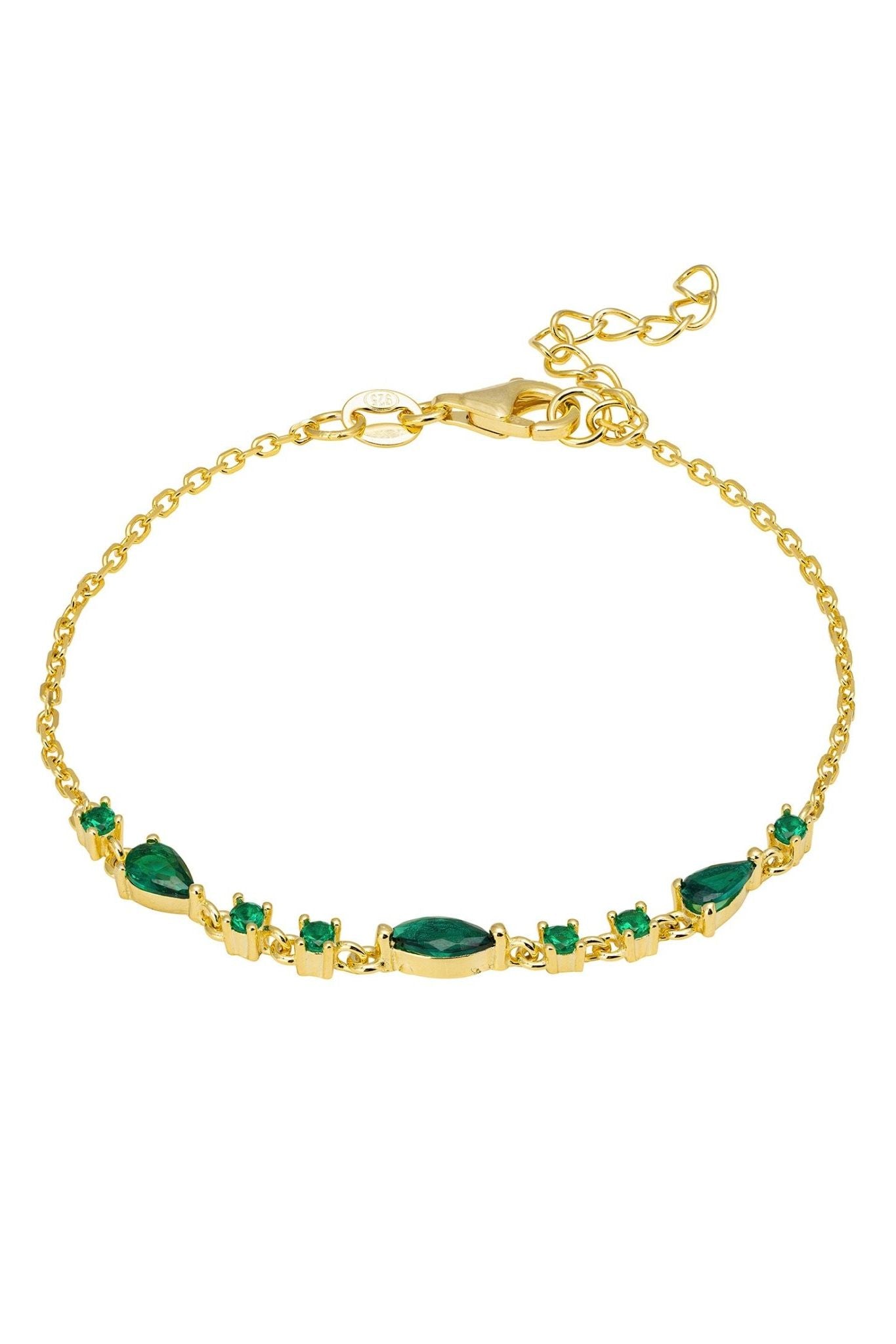 Olivia Bracelet Emerald Green Gold - LATELITA Bracelets