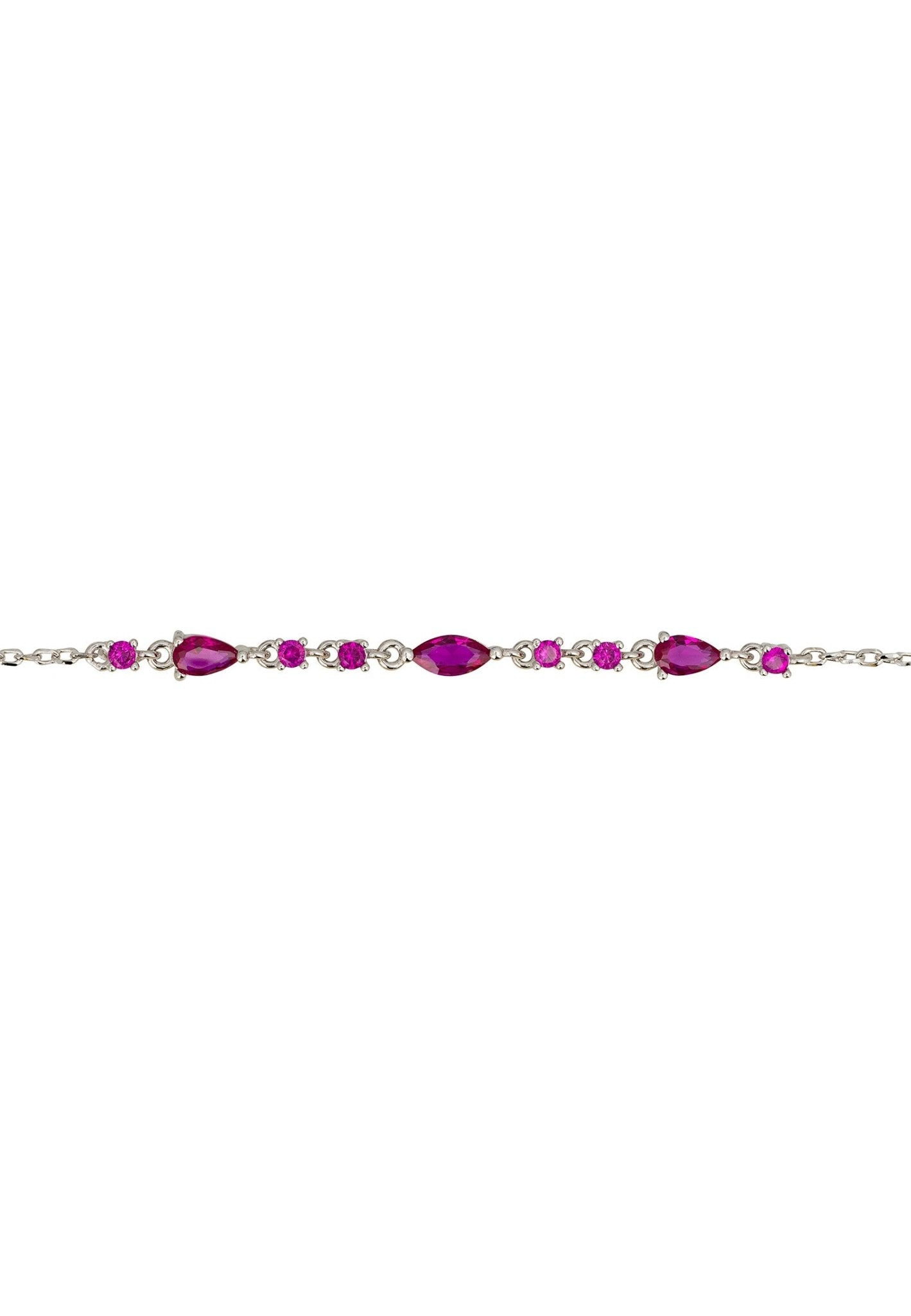 Olivia Bracelet Ruby Red Silver - LATELITA Bracelets