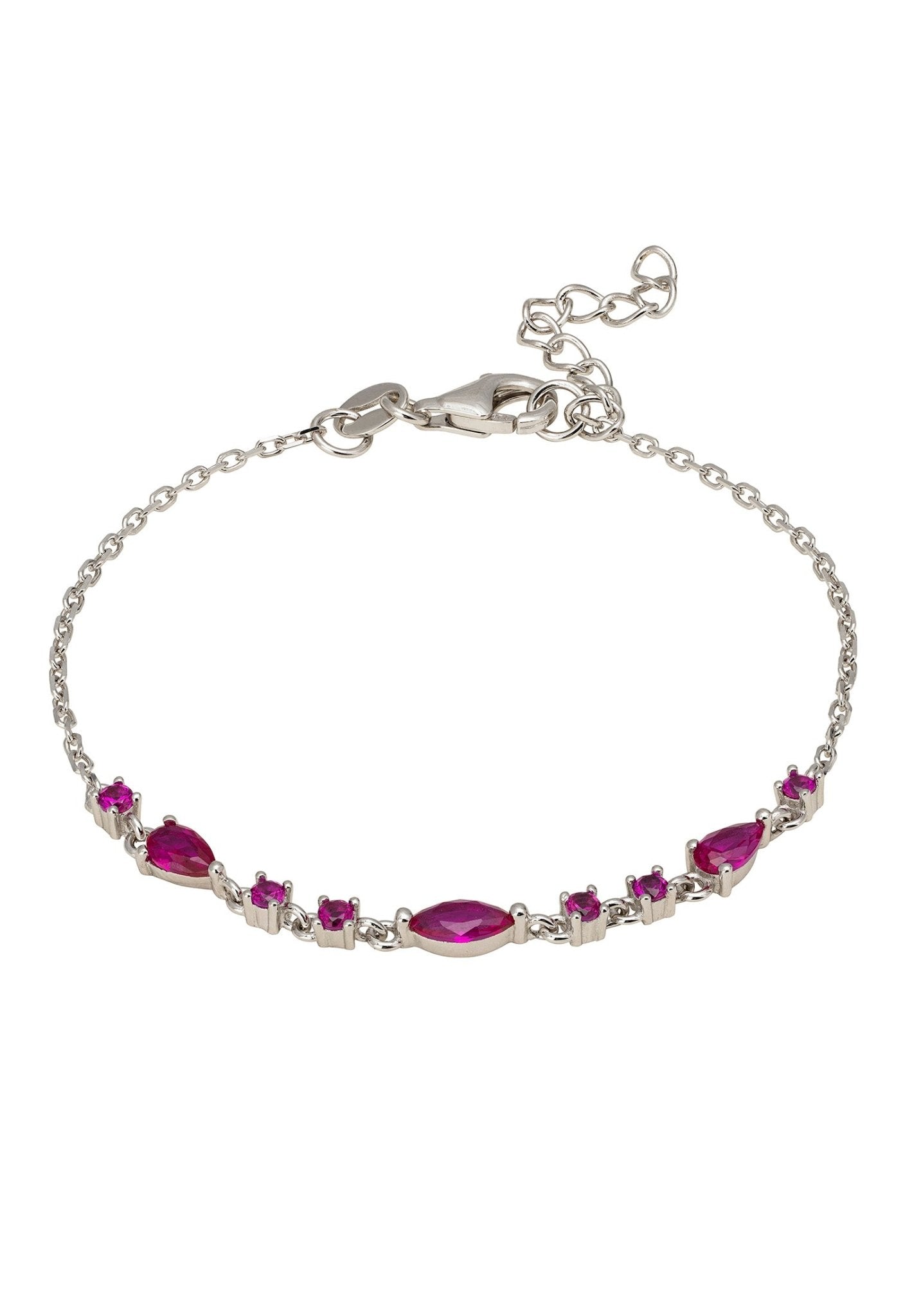 Olivia Bracelet Ruby Red Silver - LATELITA Bracelets