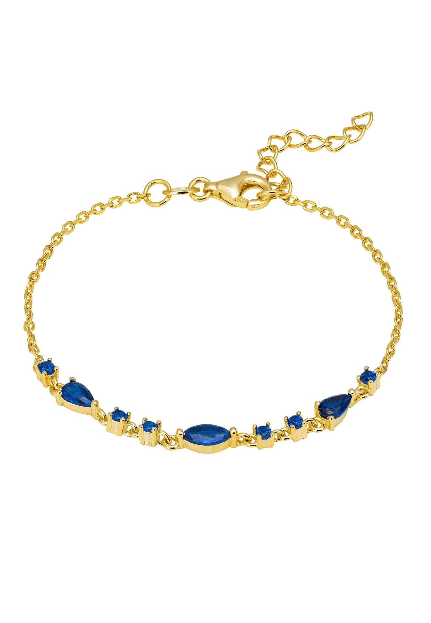 Olivia Bracelet Sapphire Blue Gold - LATELITA Bracelets